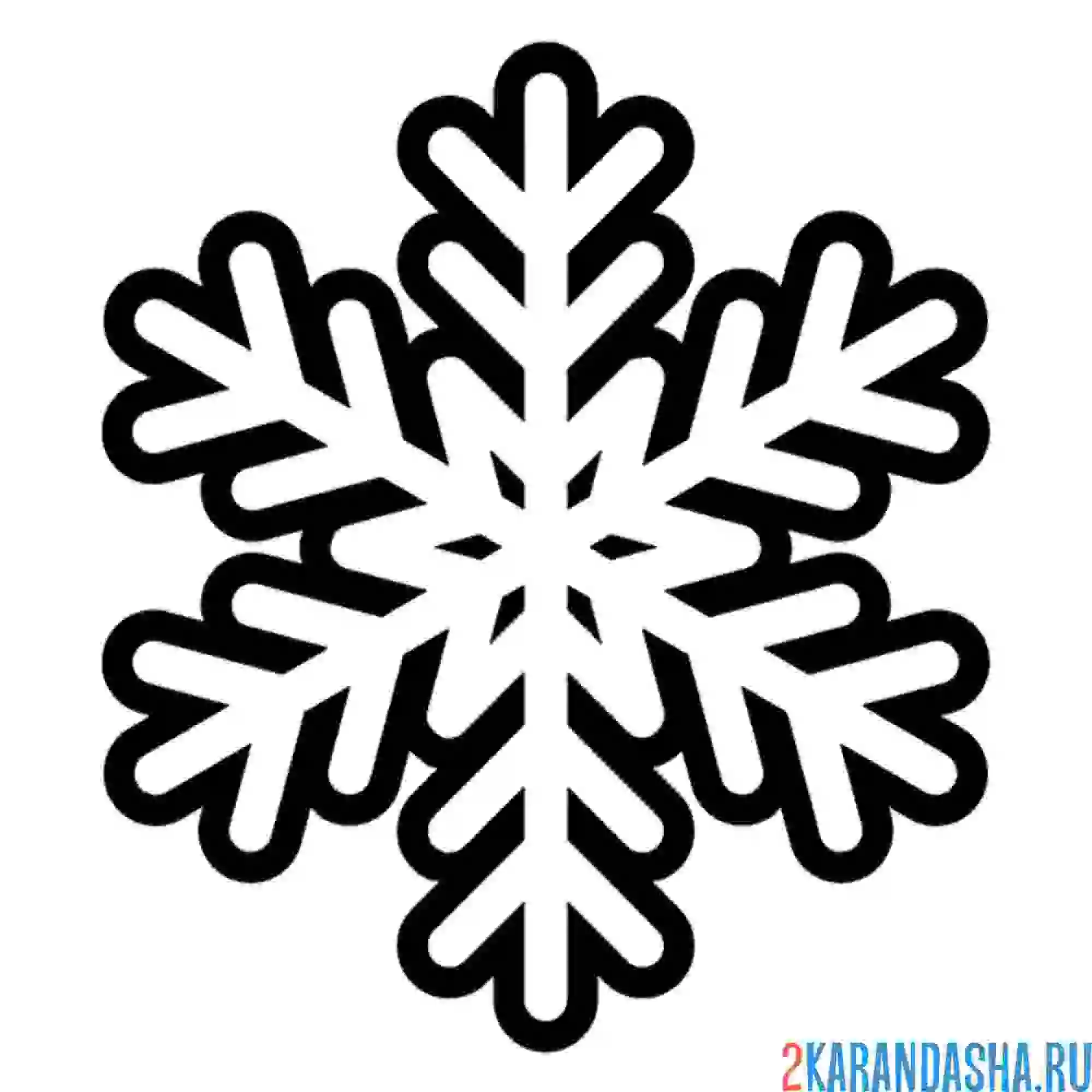 Раскраска волшебная форма снежинки
