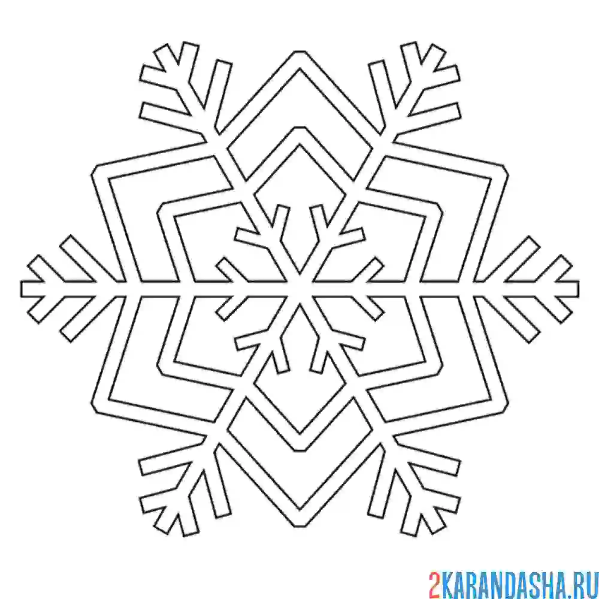Раскраска необычная снежинка