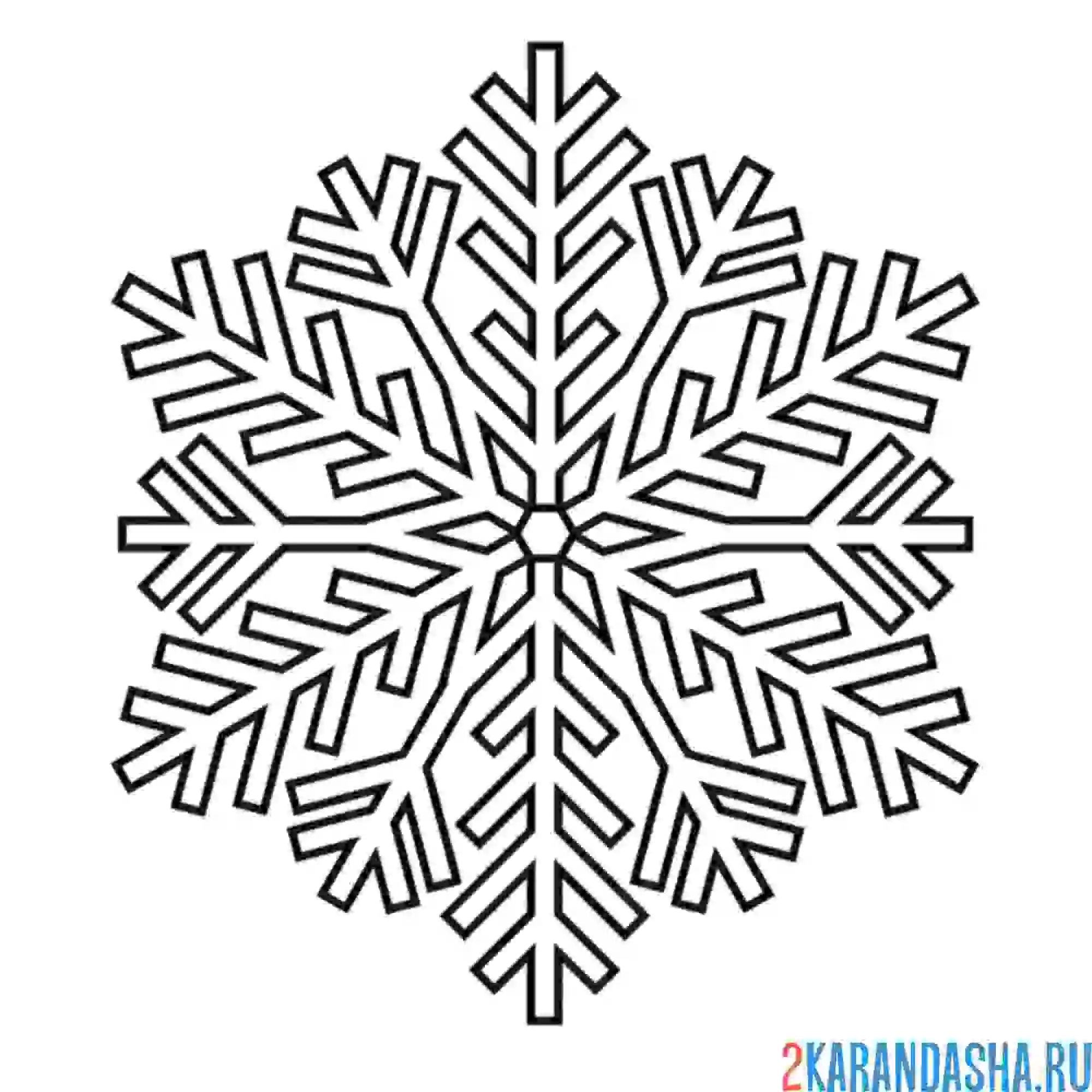 Раскраска сложная форма снежинка