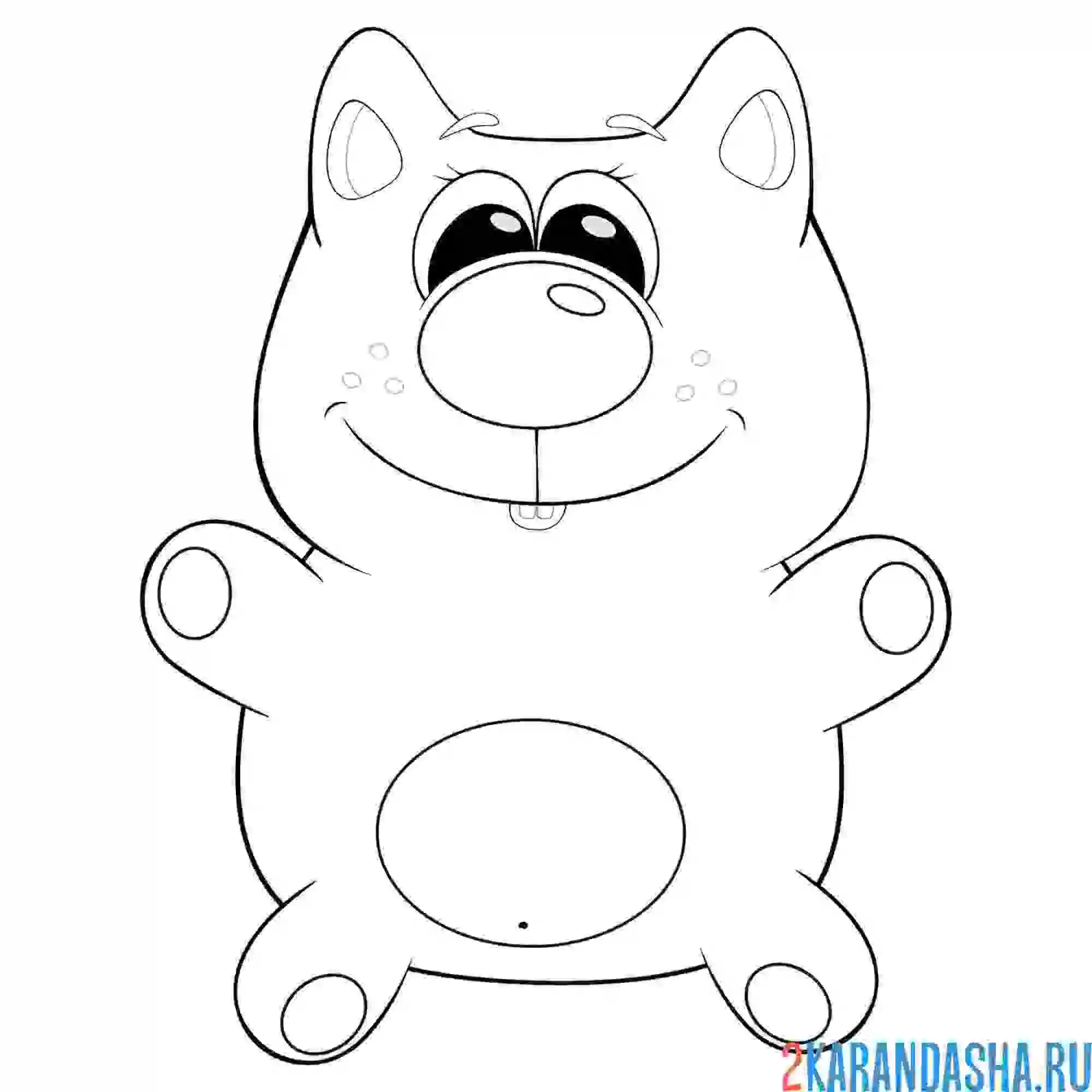 Раскраска кот-пузатик