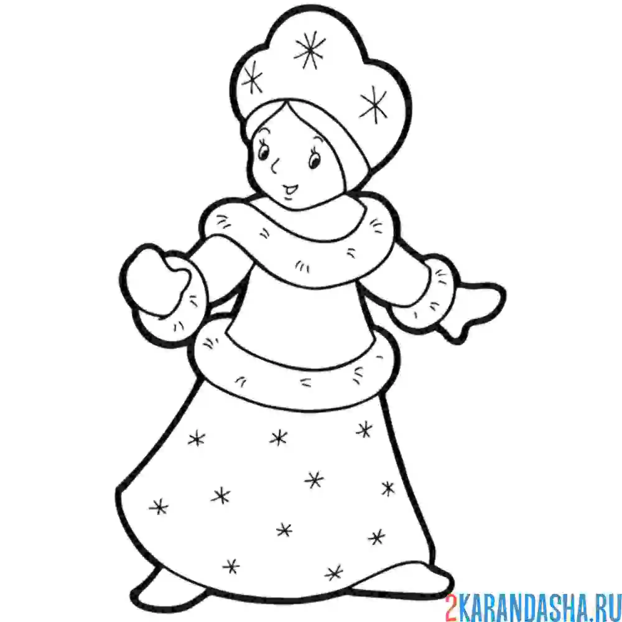 Раскраска добрая помощница деда мороза