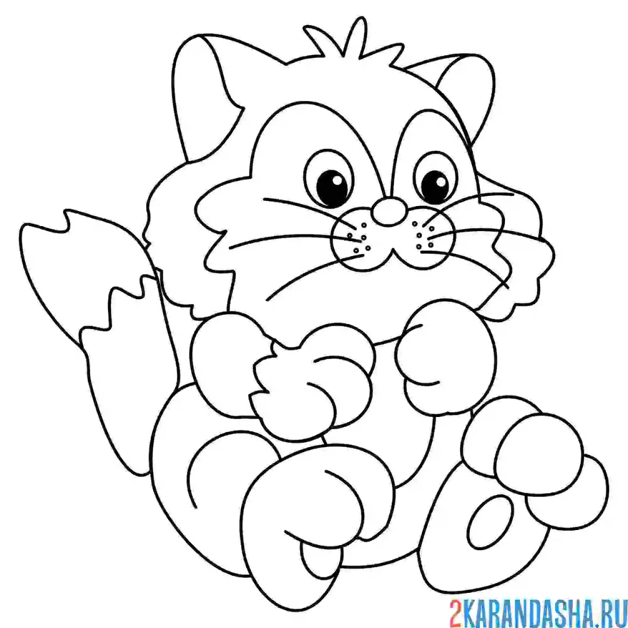 Раскраска котенок хулиган