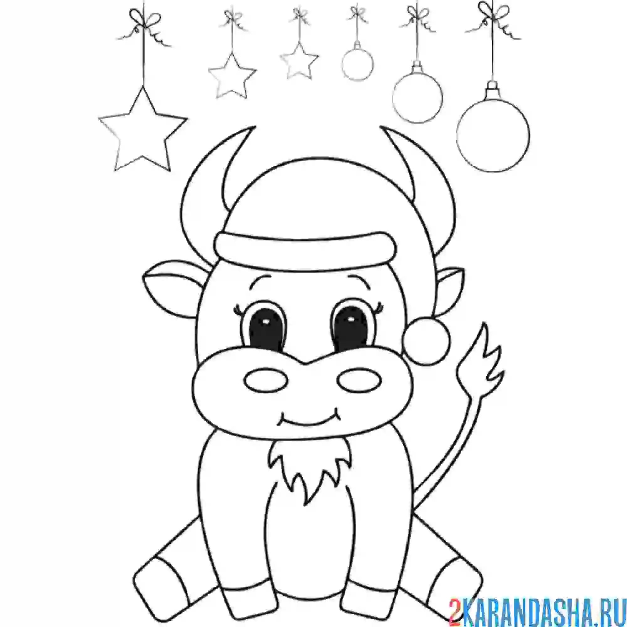 Раскраска простой рисунок быка