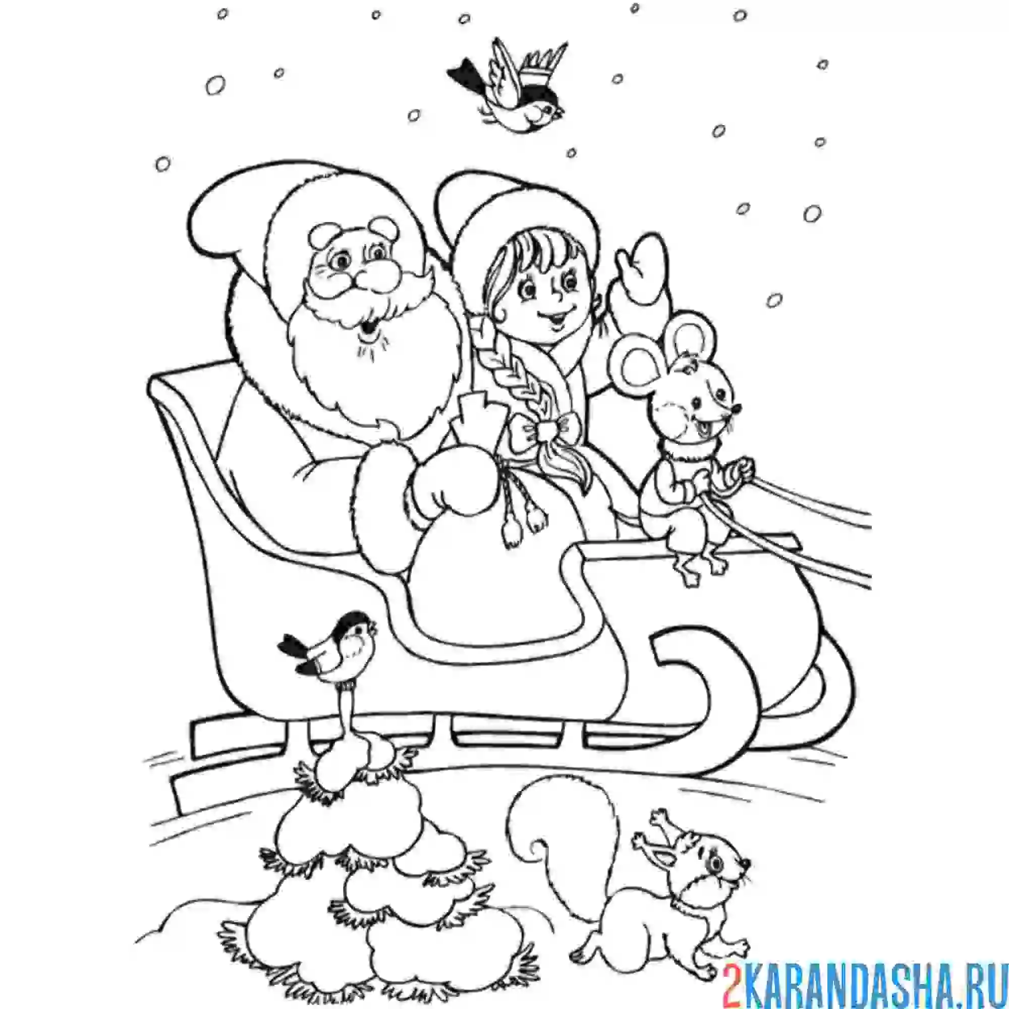 Раскраска в санях