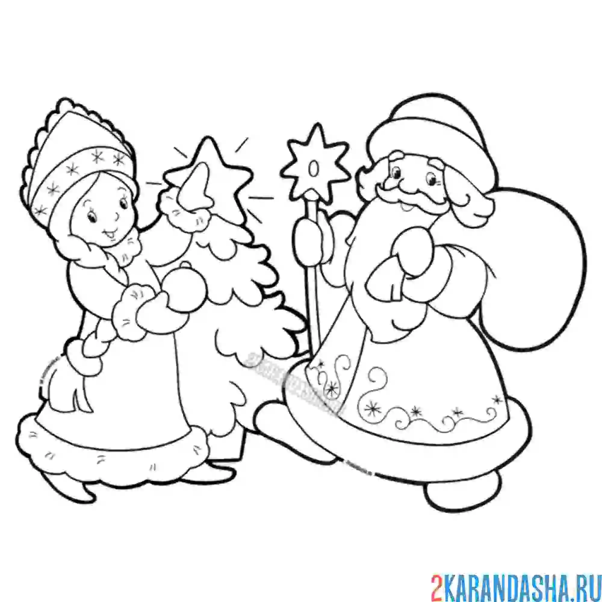 Раскраска наряжают елку