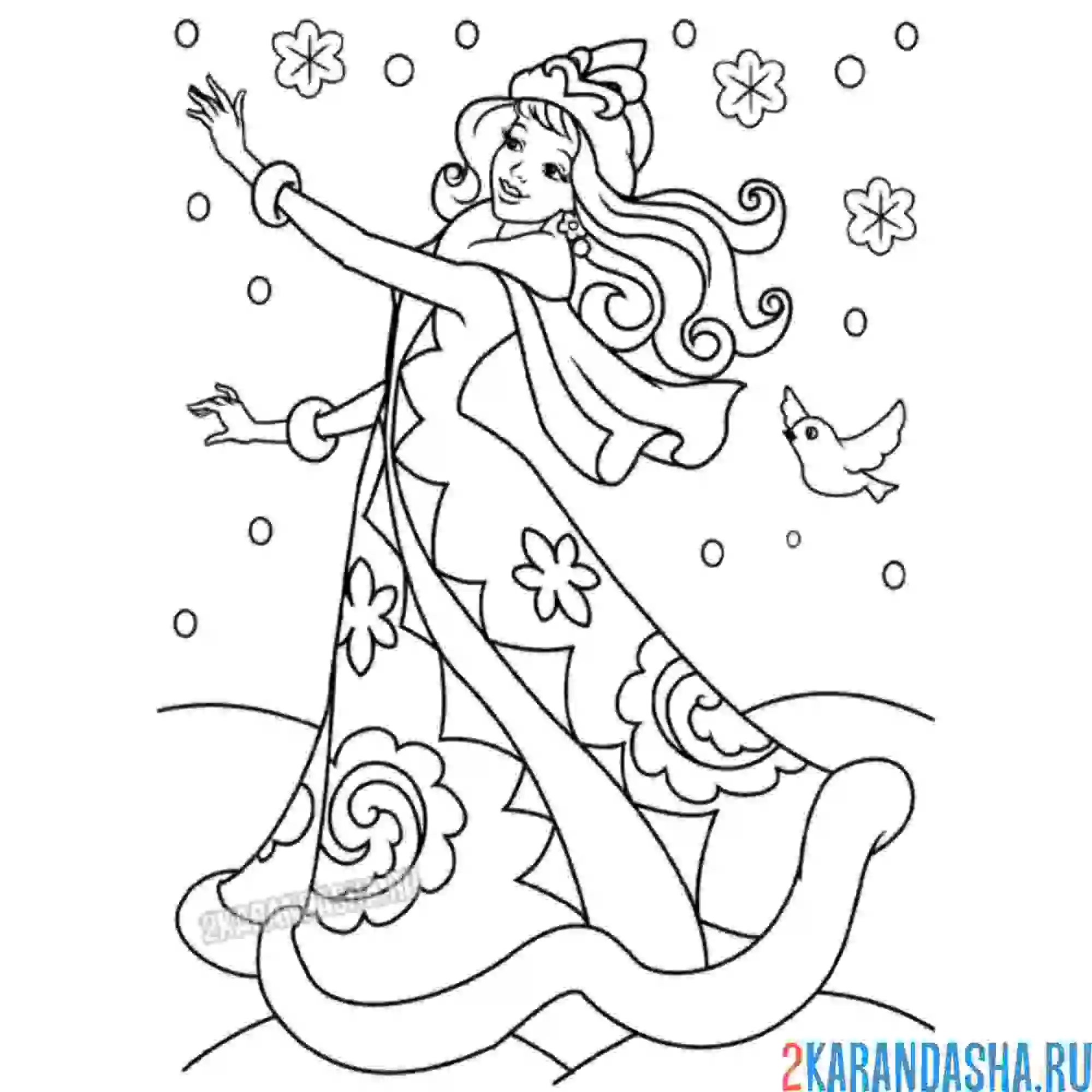 Раскраска зимнее волшебство