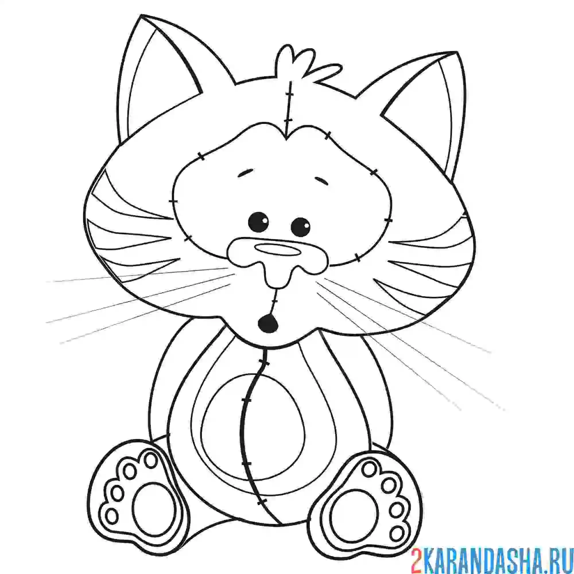 Раскраска котенок милашка