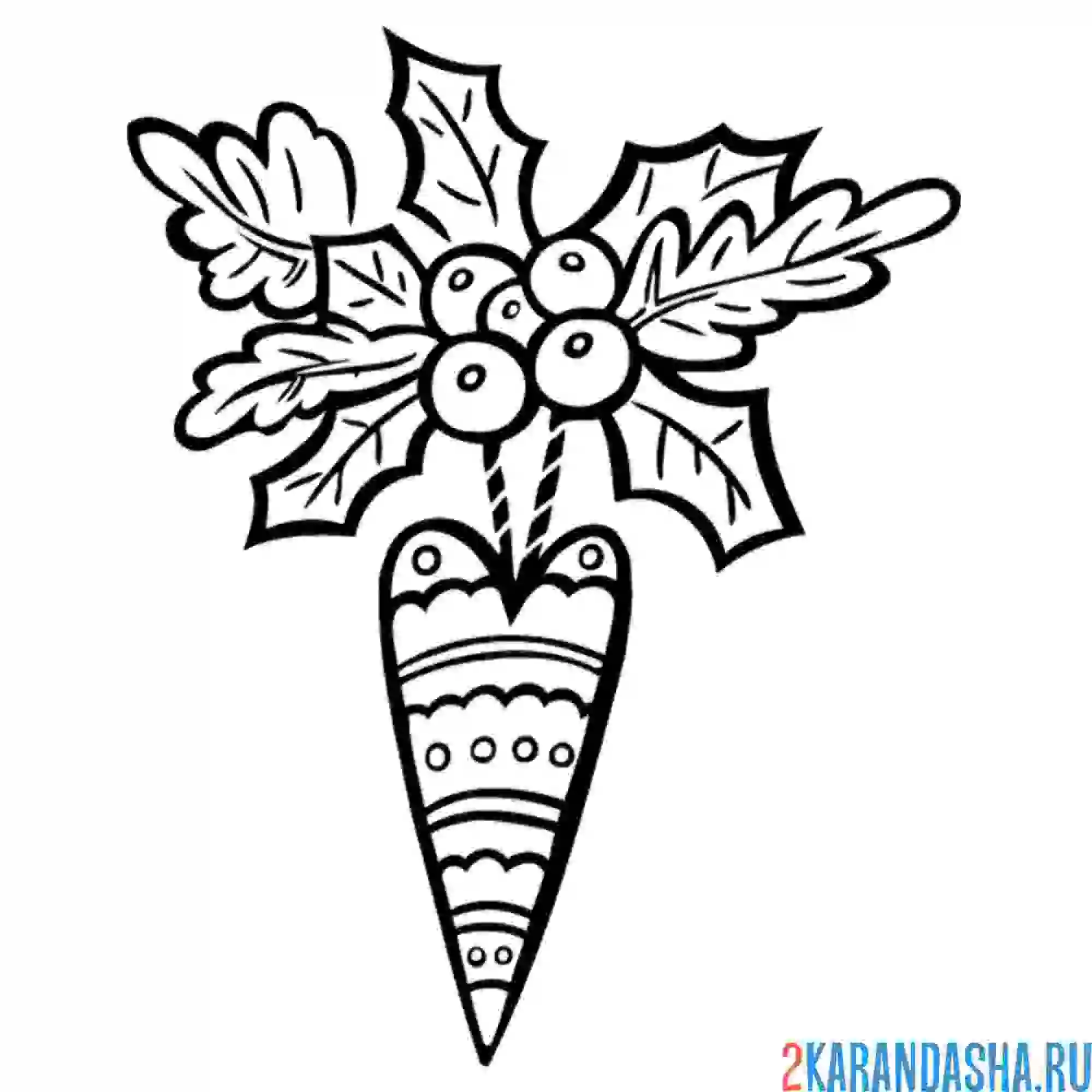 Раскраска сердечко новогоднее