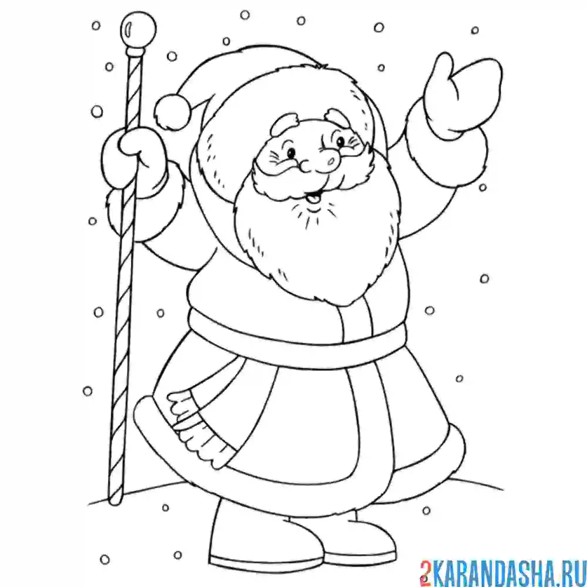 Раскраска хоу-хоу дедушка мороз