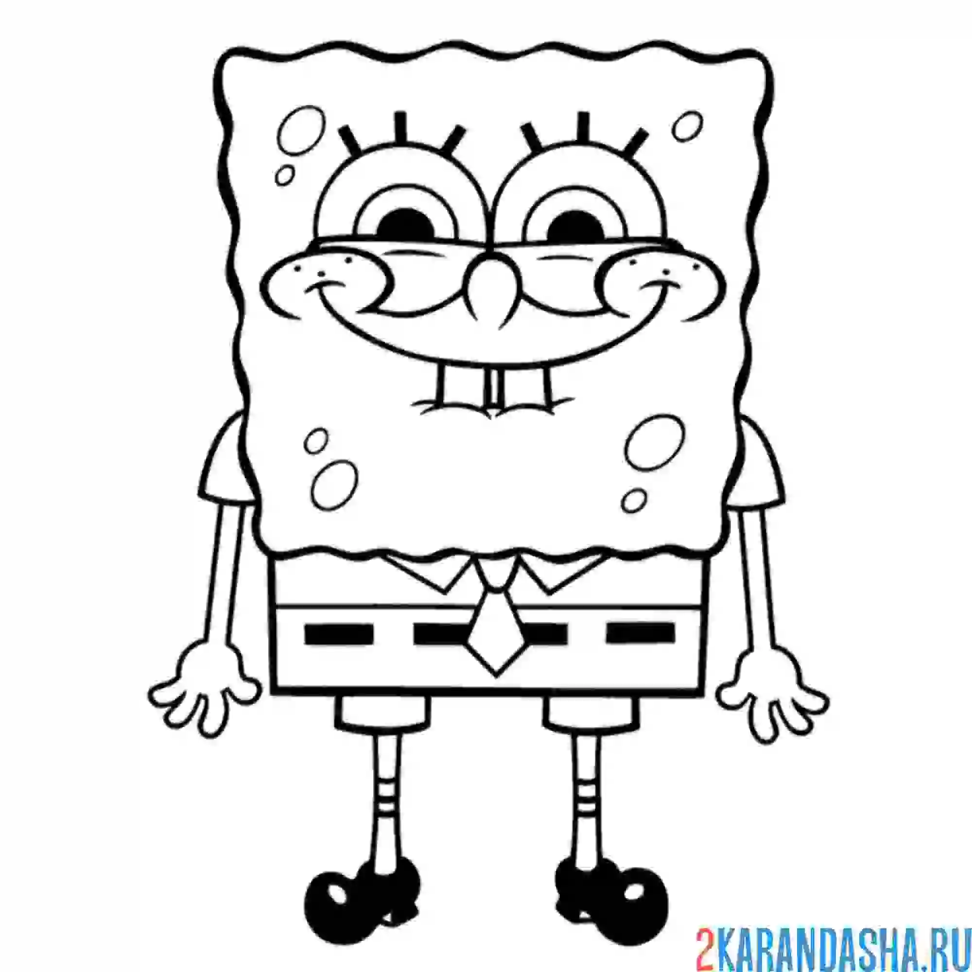 Раскраска губка боб стесняшка