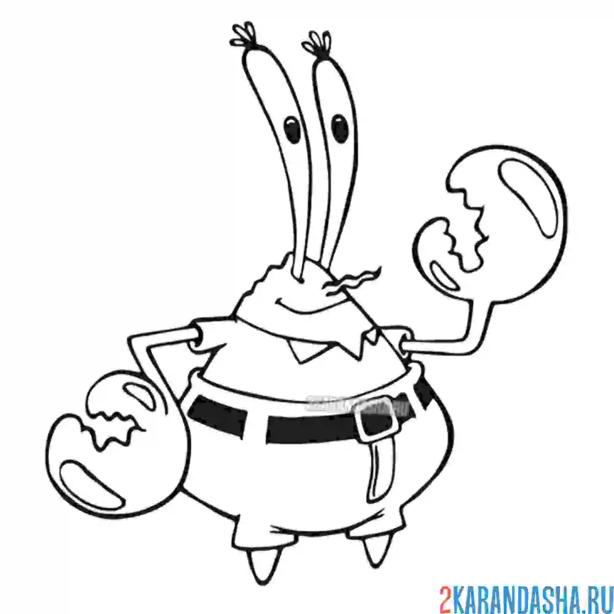 Раскраска жадный мистер крабс