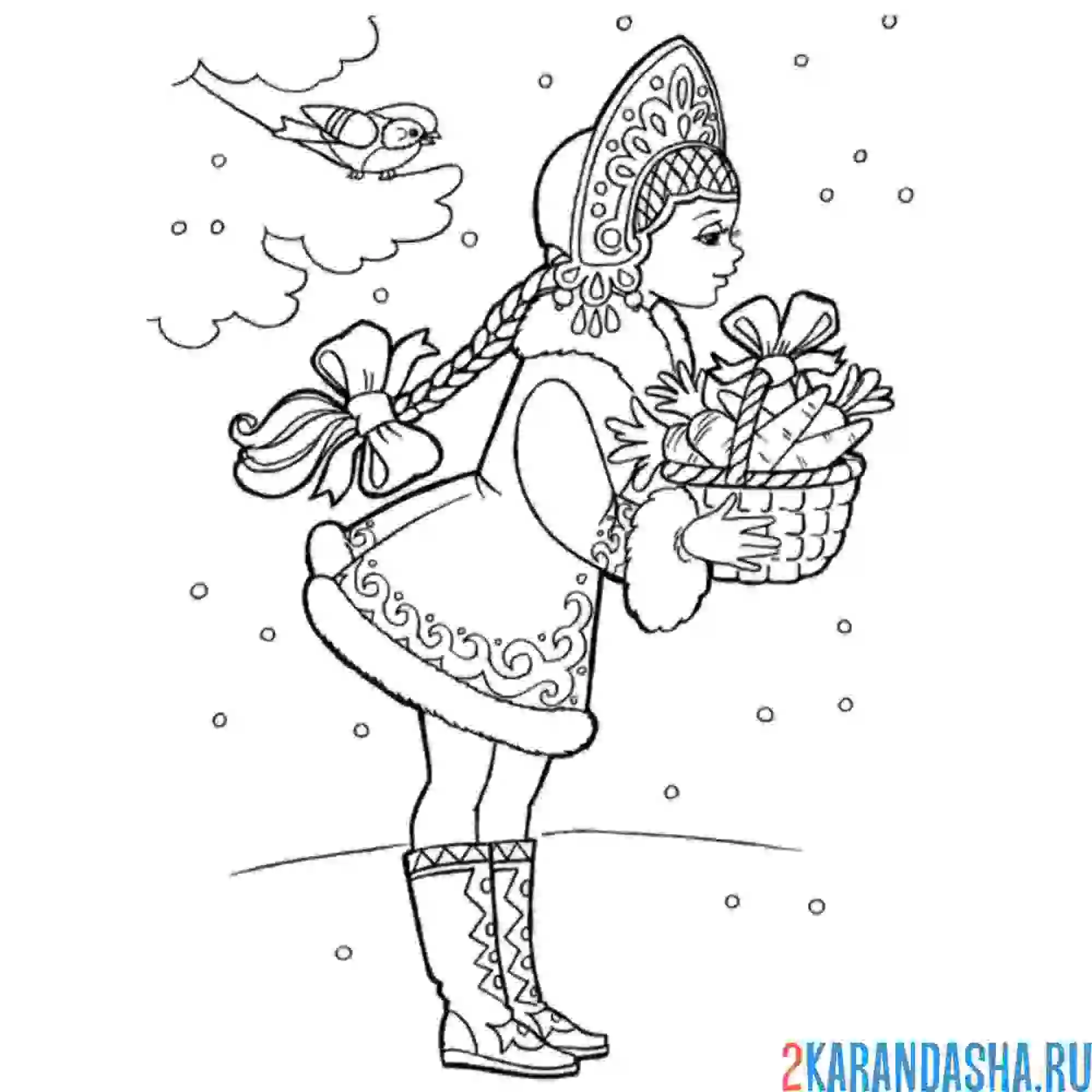 Раскраска с корзинкой