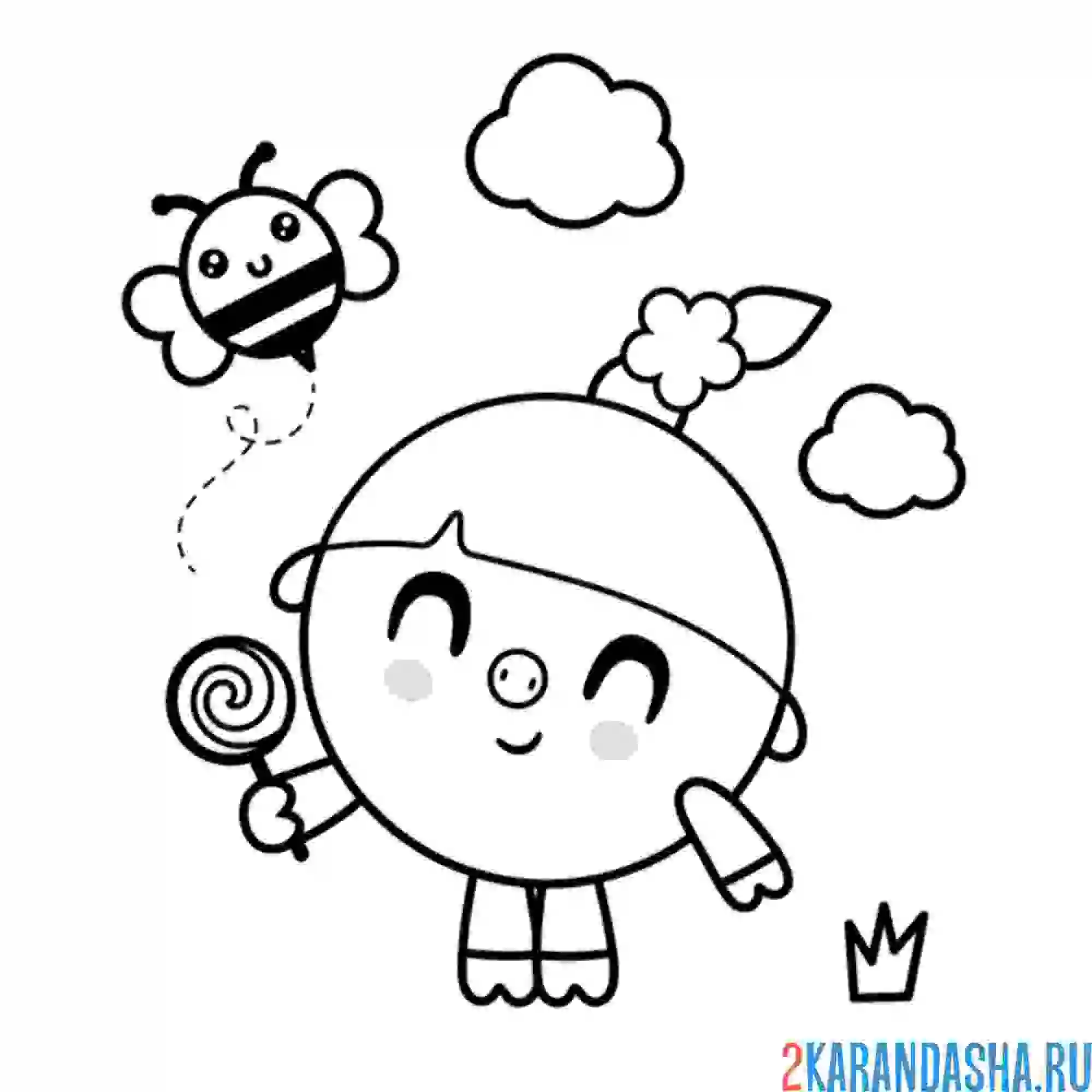 Раскраска нюшенька | малышарики