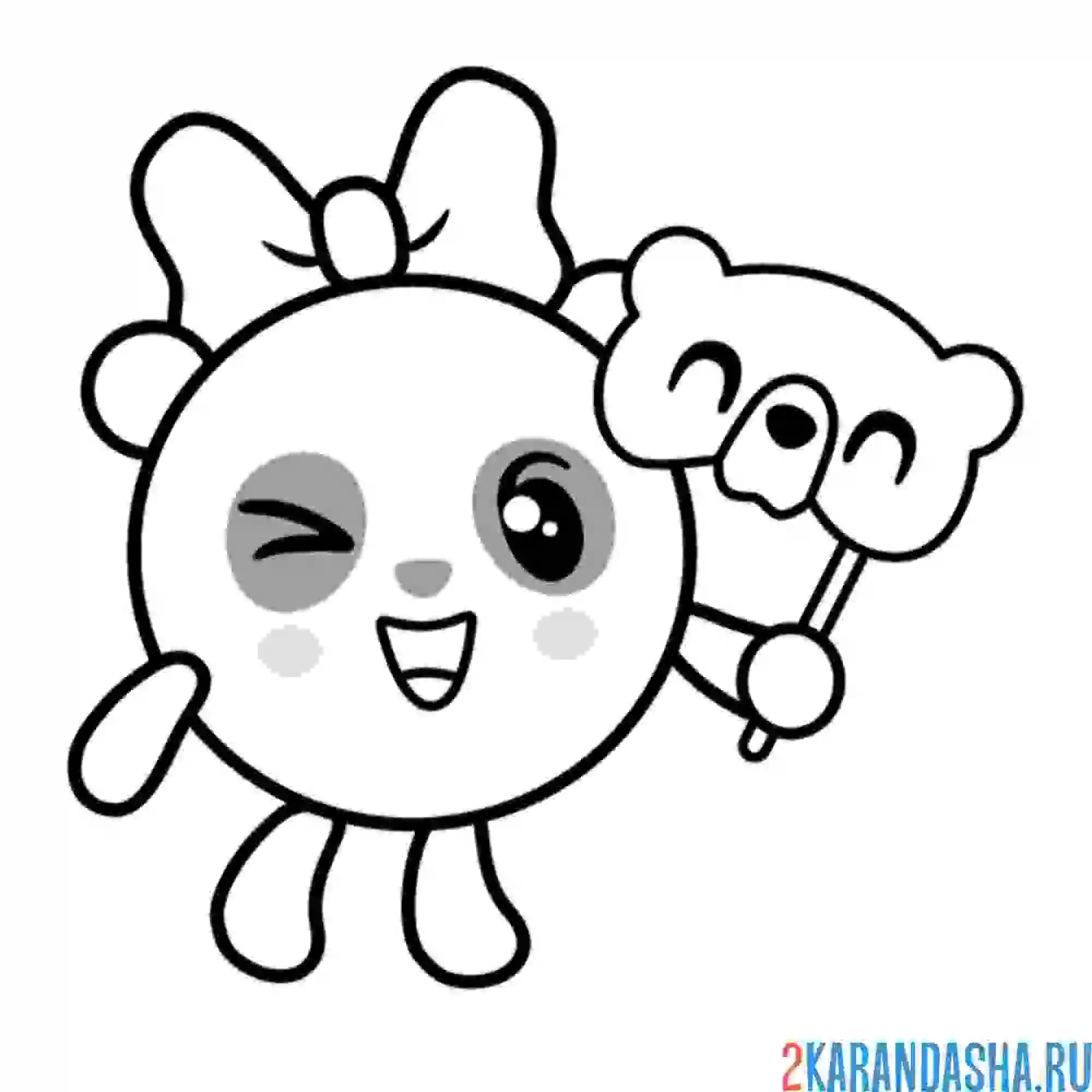 Раскраска пандочка в маске | малышарики