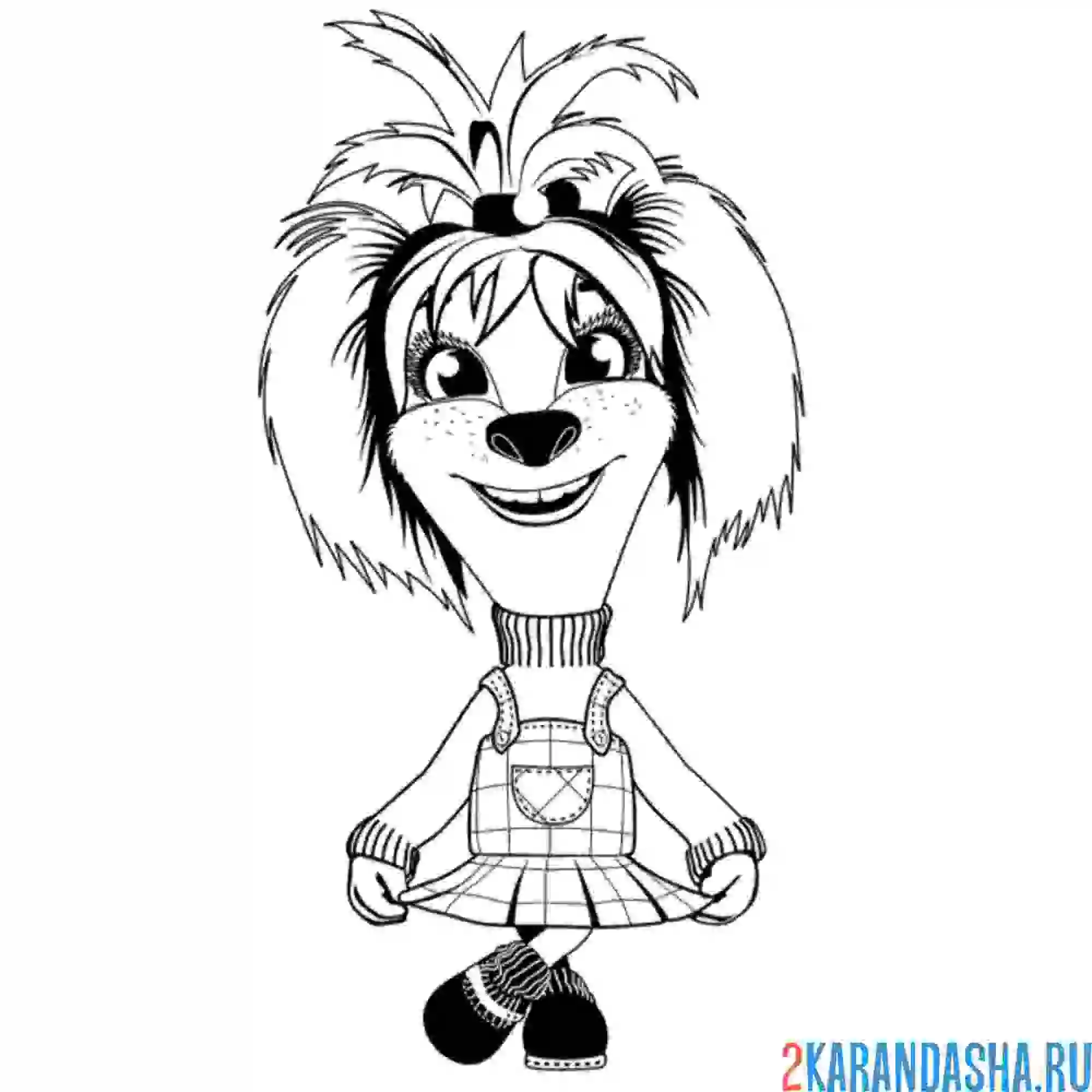 Раскраска барбоскины лиза в платье