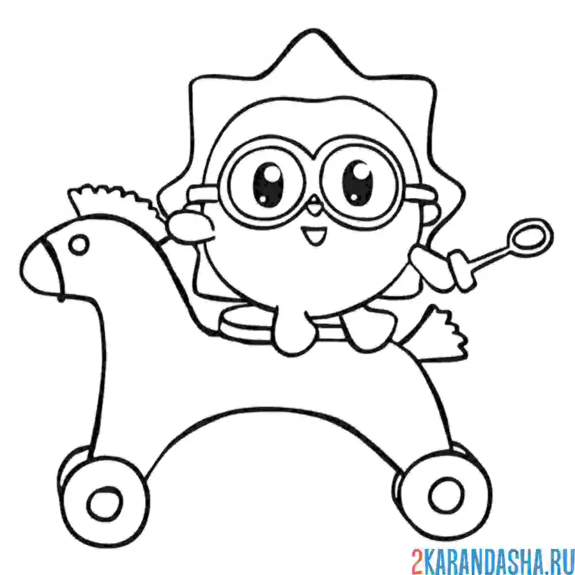 Раскраска ёжик на лошадке | малышарики