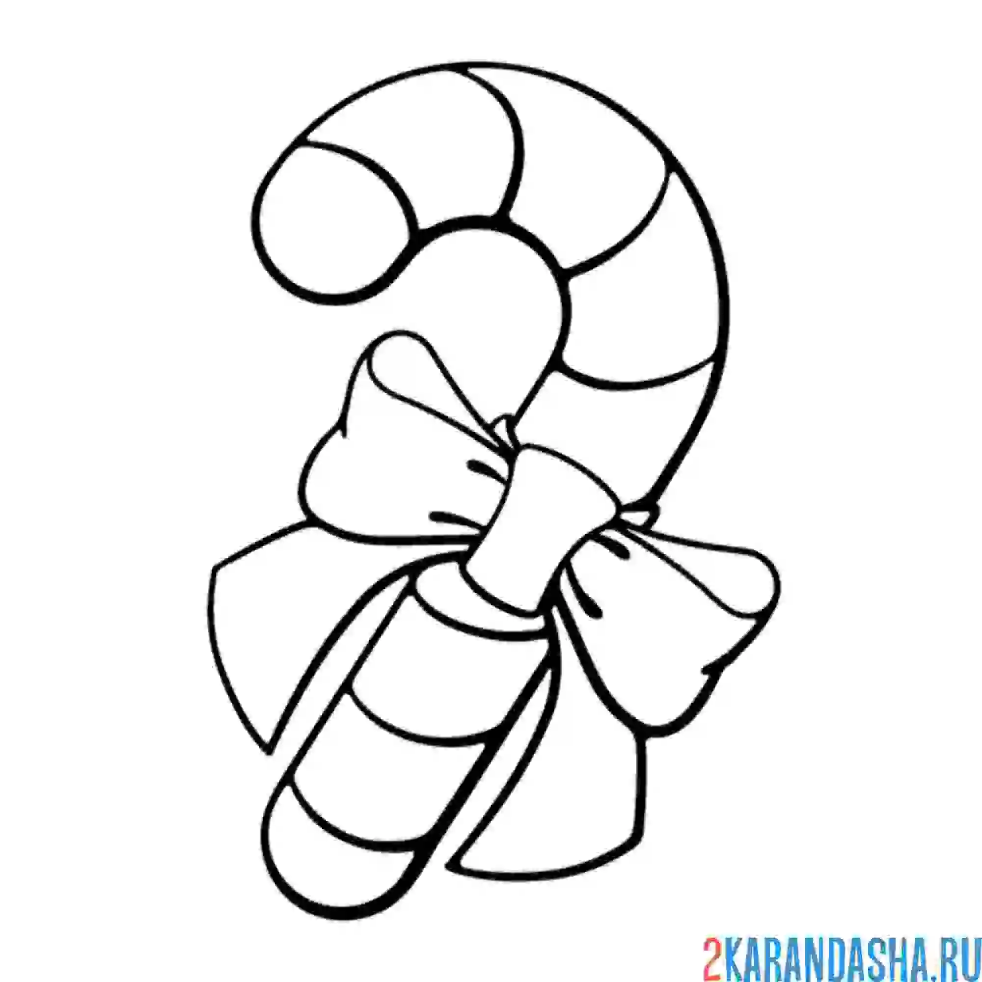 Раскраска рождественский леденец