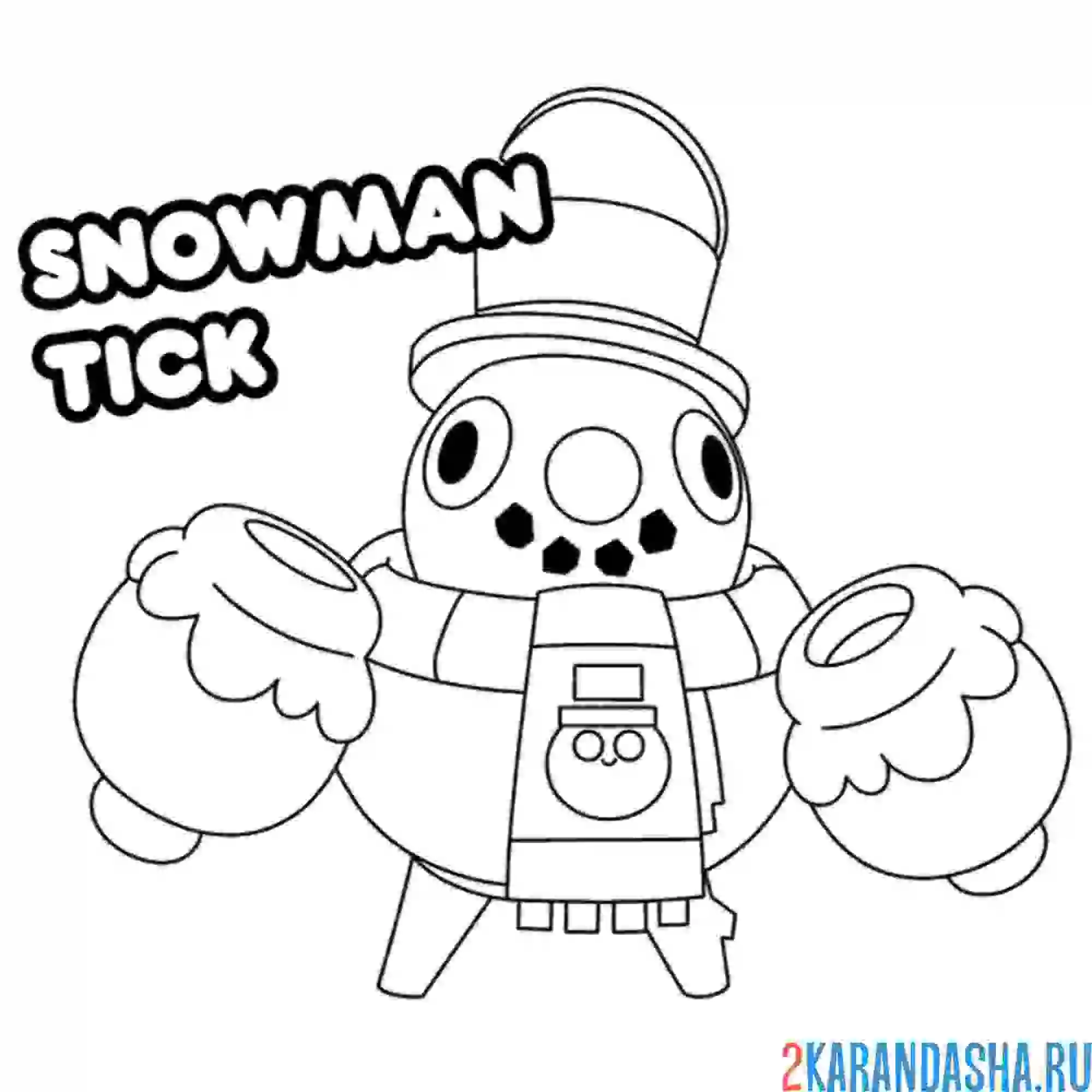 Раскраска снеговик тик новый скин 2021