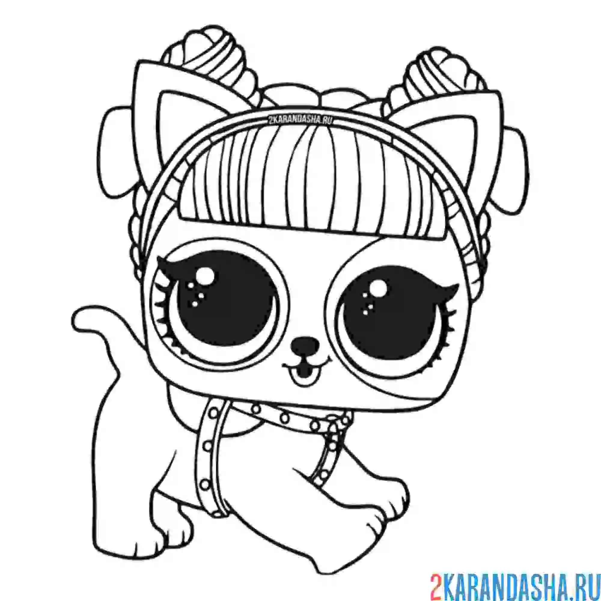 Раскраска лол питомцы новые милая собачка с хвостиками