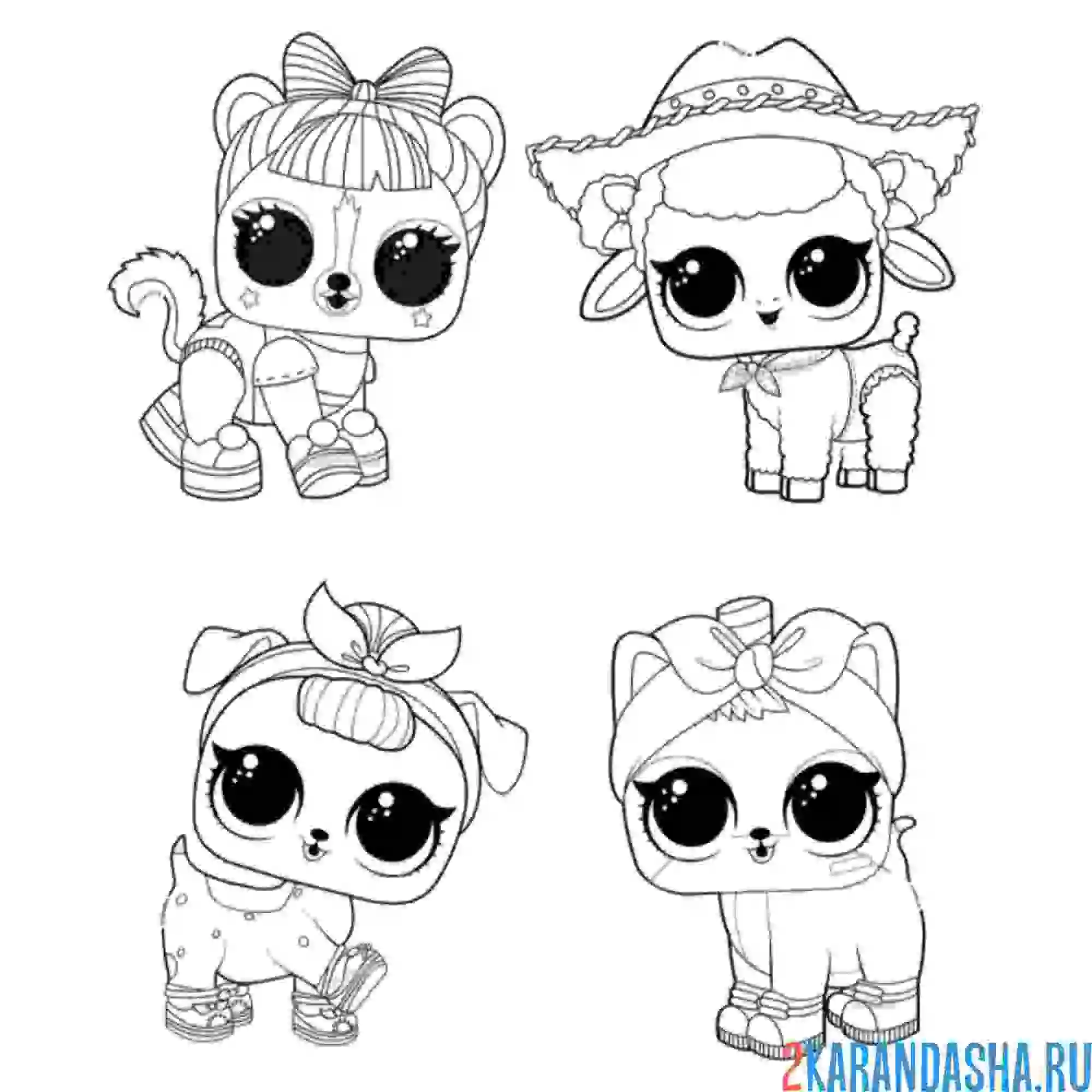 Раскраска лол питомцы новые много