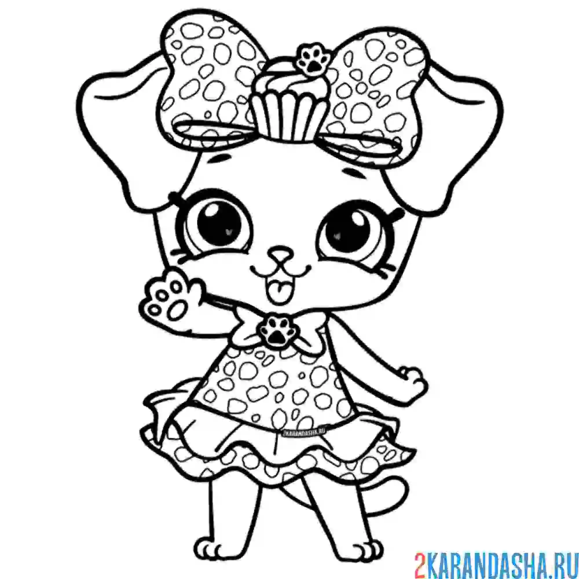 Раскраска шопкинс милый щенок в платье