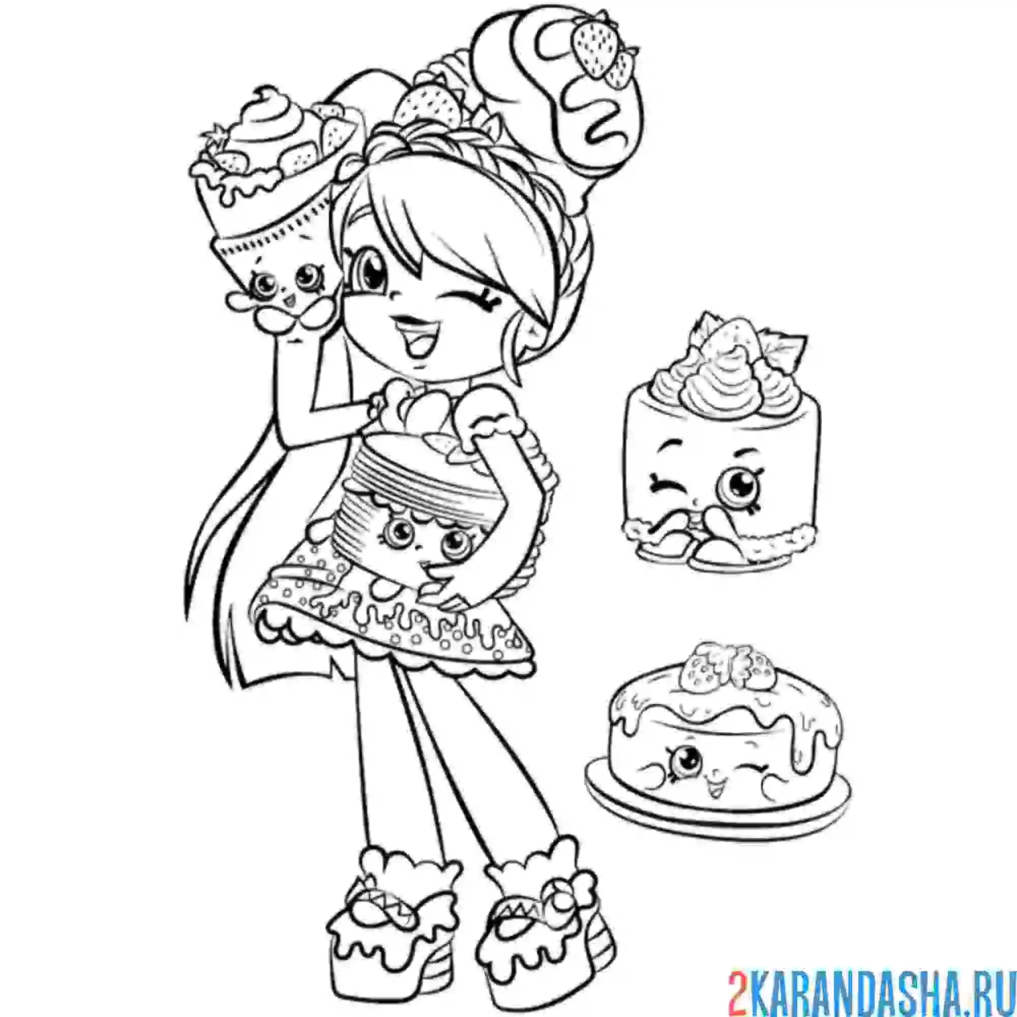 Раскраска шопкинс кукла памкейк из шопвиля