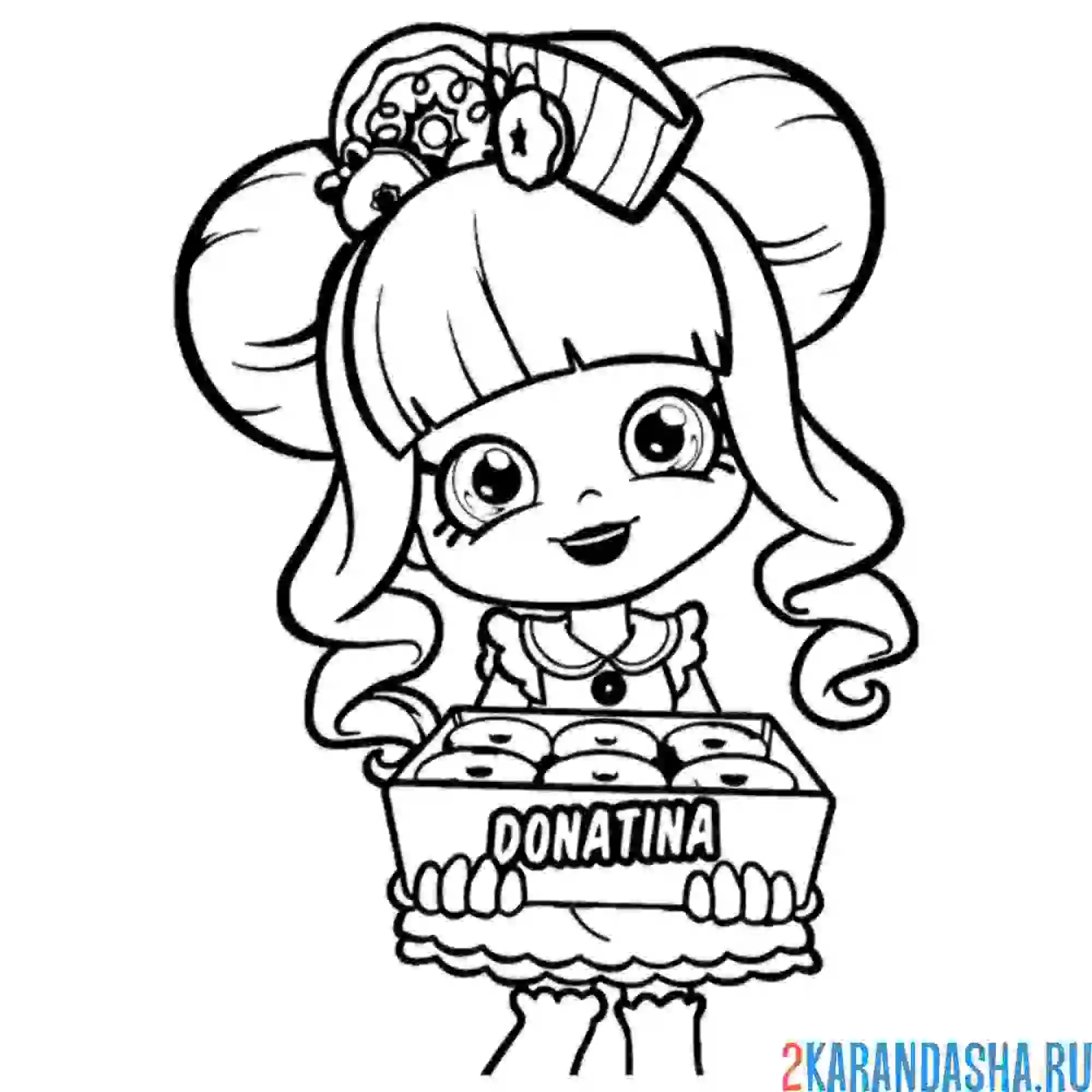 Раскраска шопкинс кукла донатина