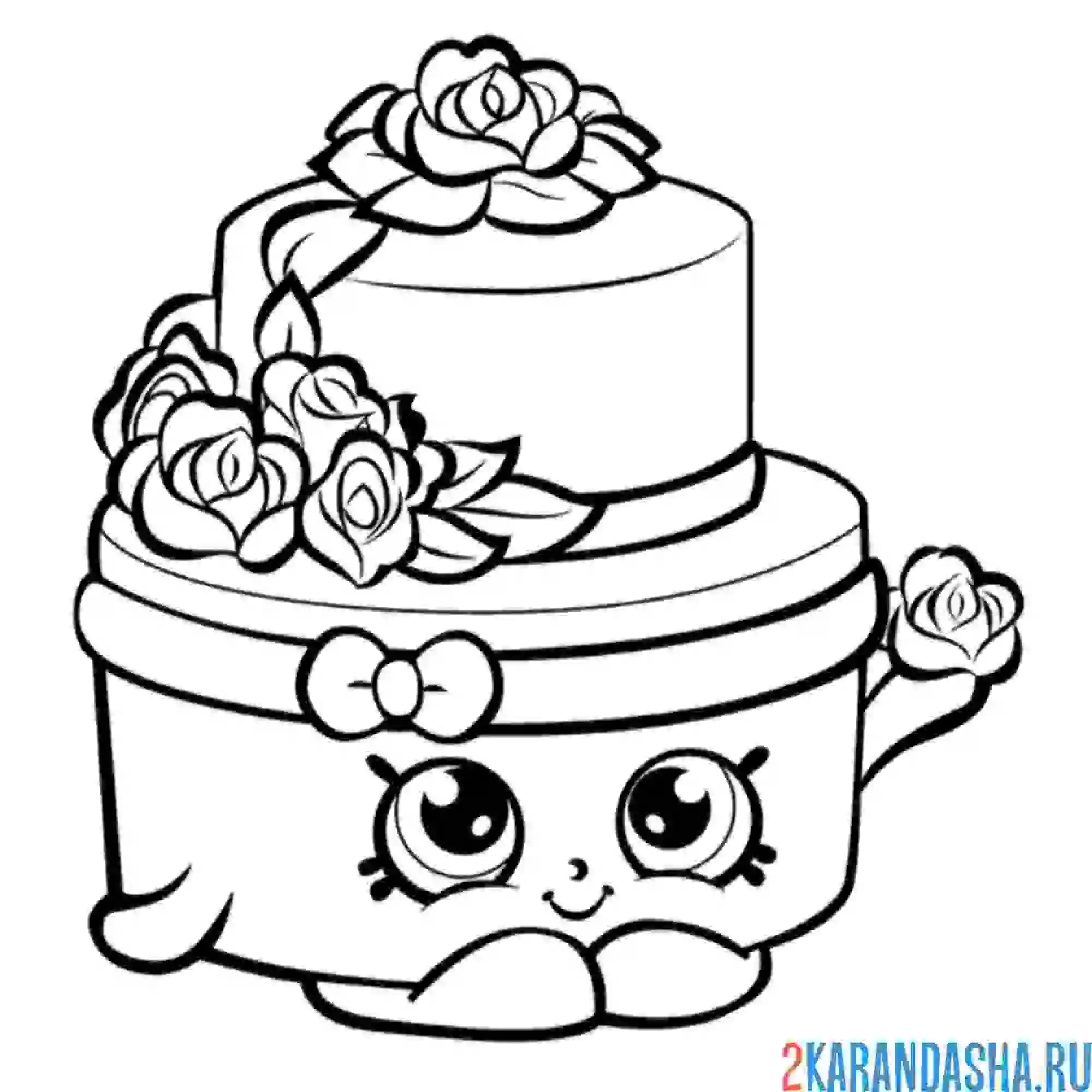 Раскраска шопкинс свадебный торт