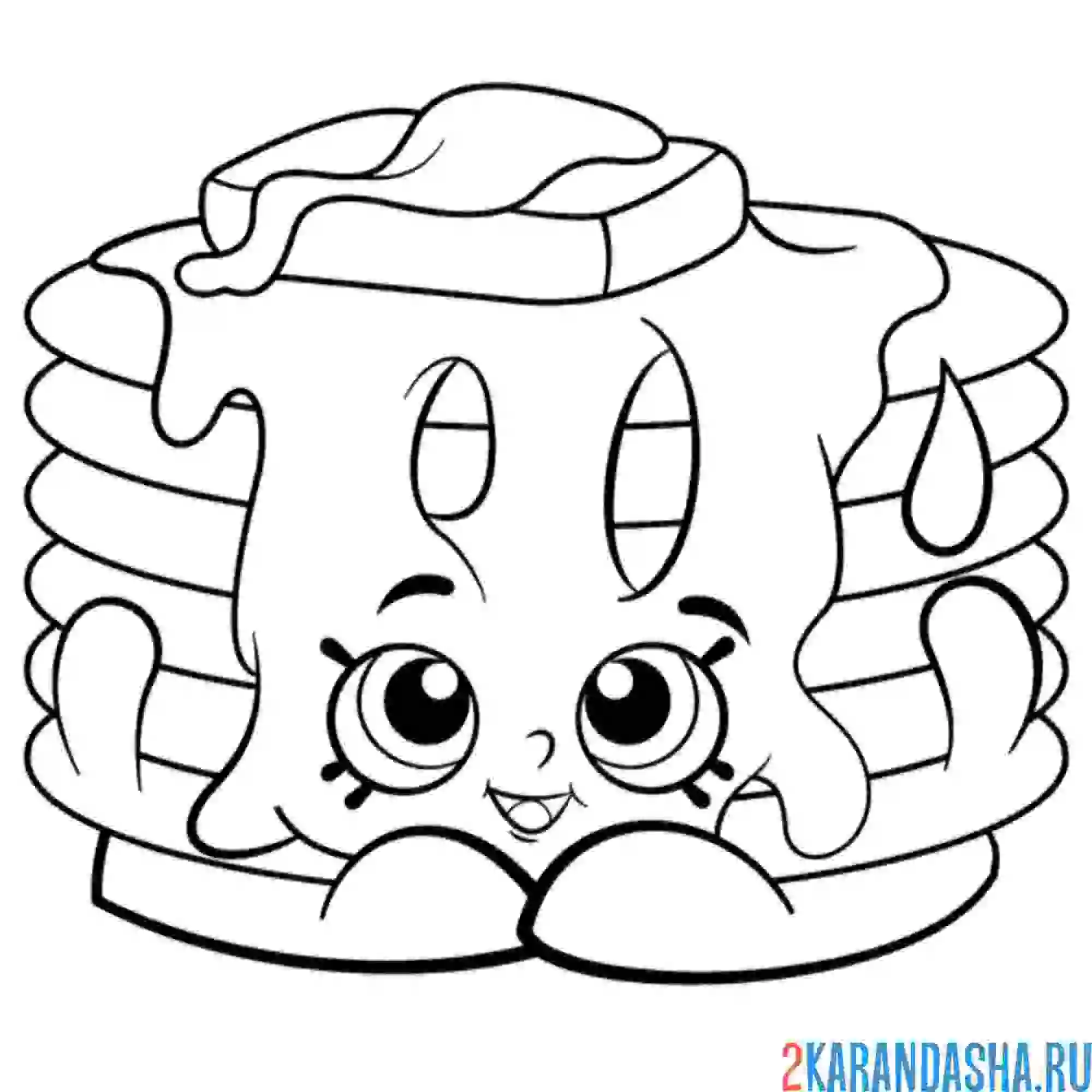 Раскраска шопкинс панкейк, блинчики