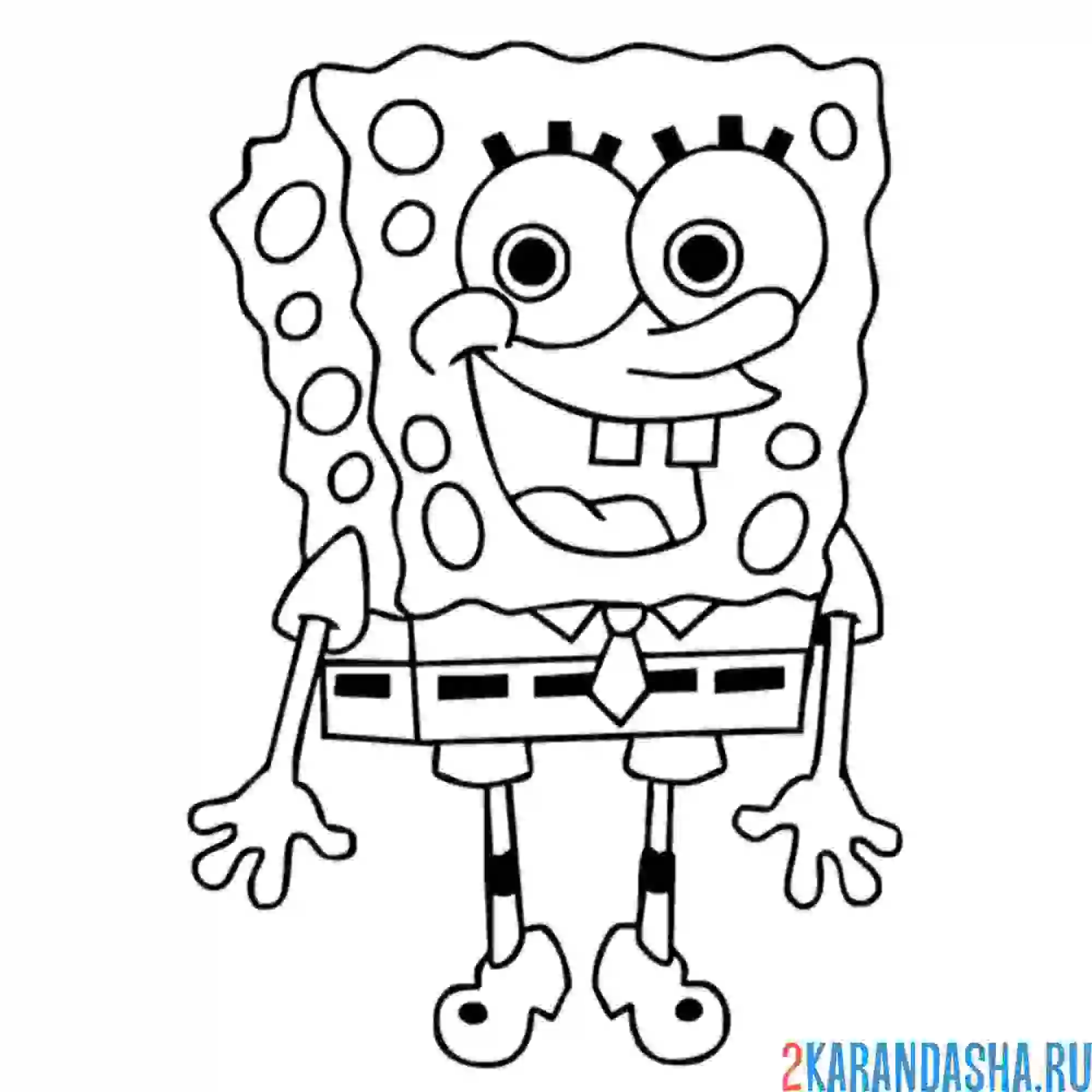 Раскраска губка боб веселый малый
