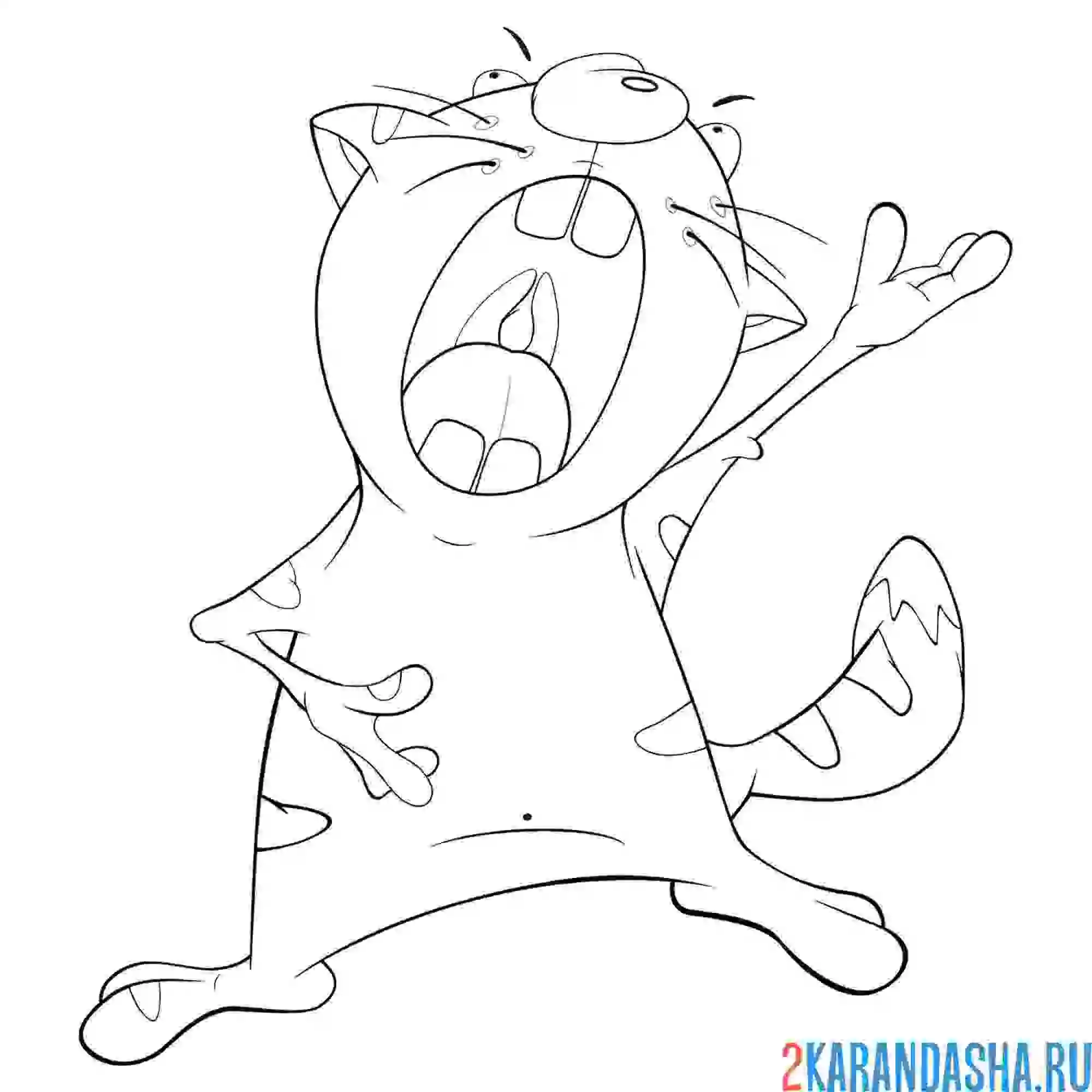 Раскраска кот поет