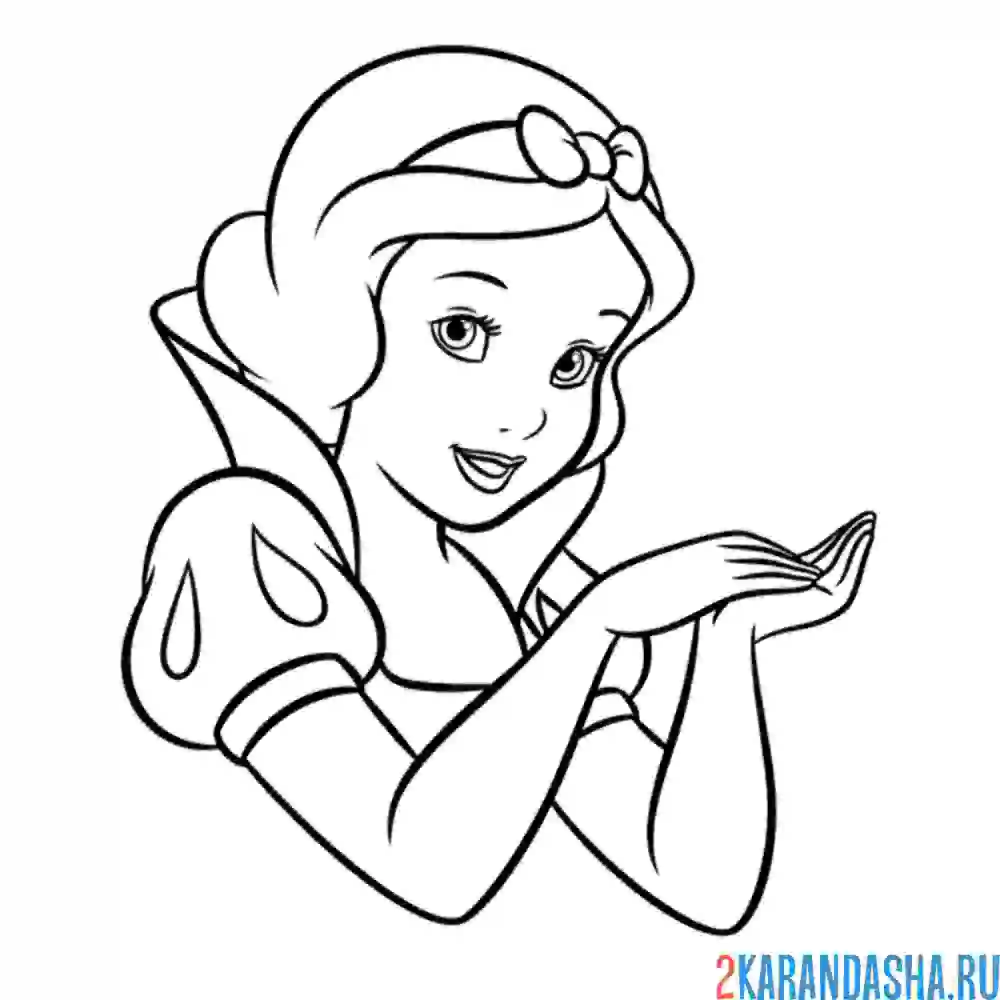 Раскраска портрет белоснежки