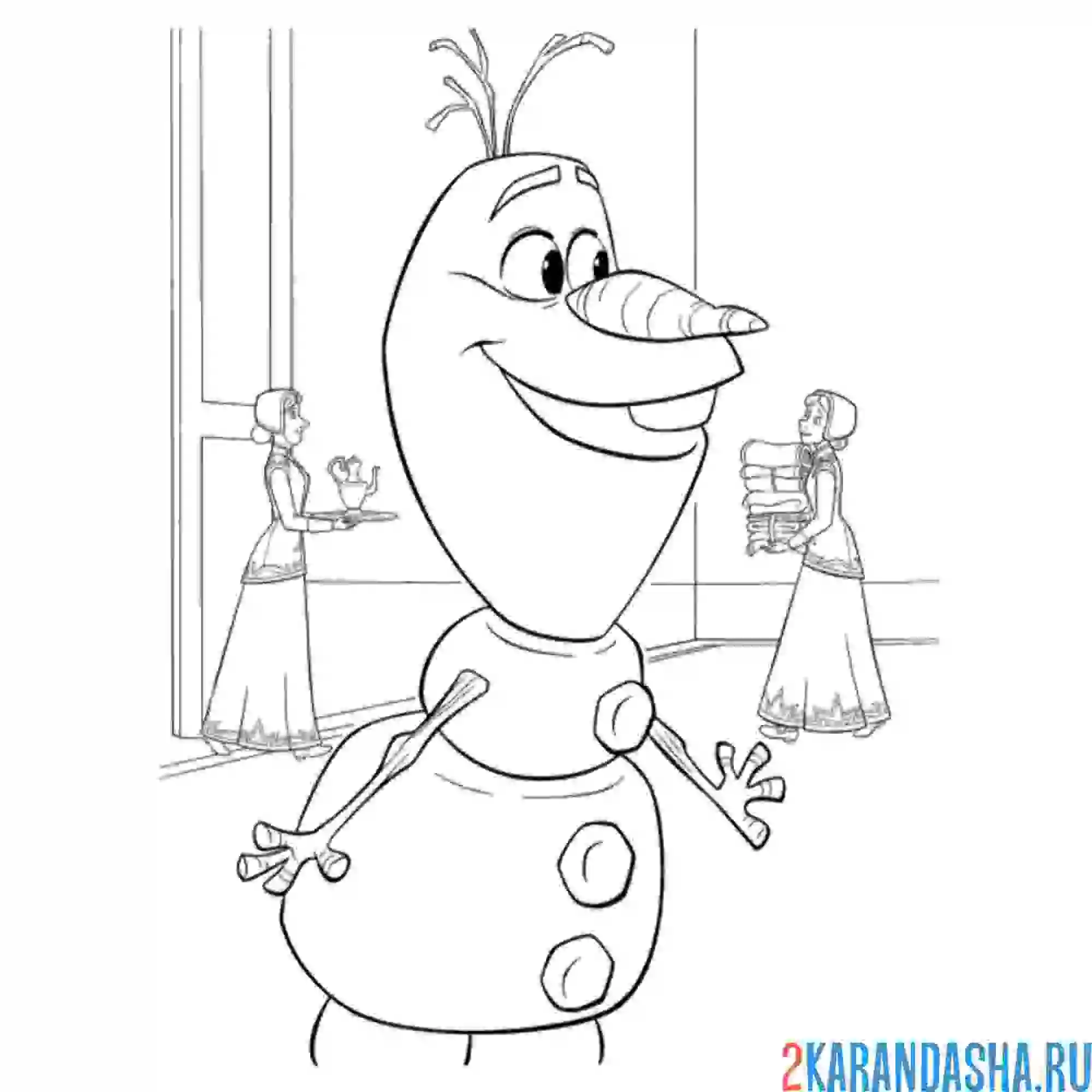 Раскраска олаф главный помощник