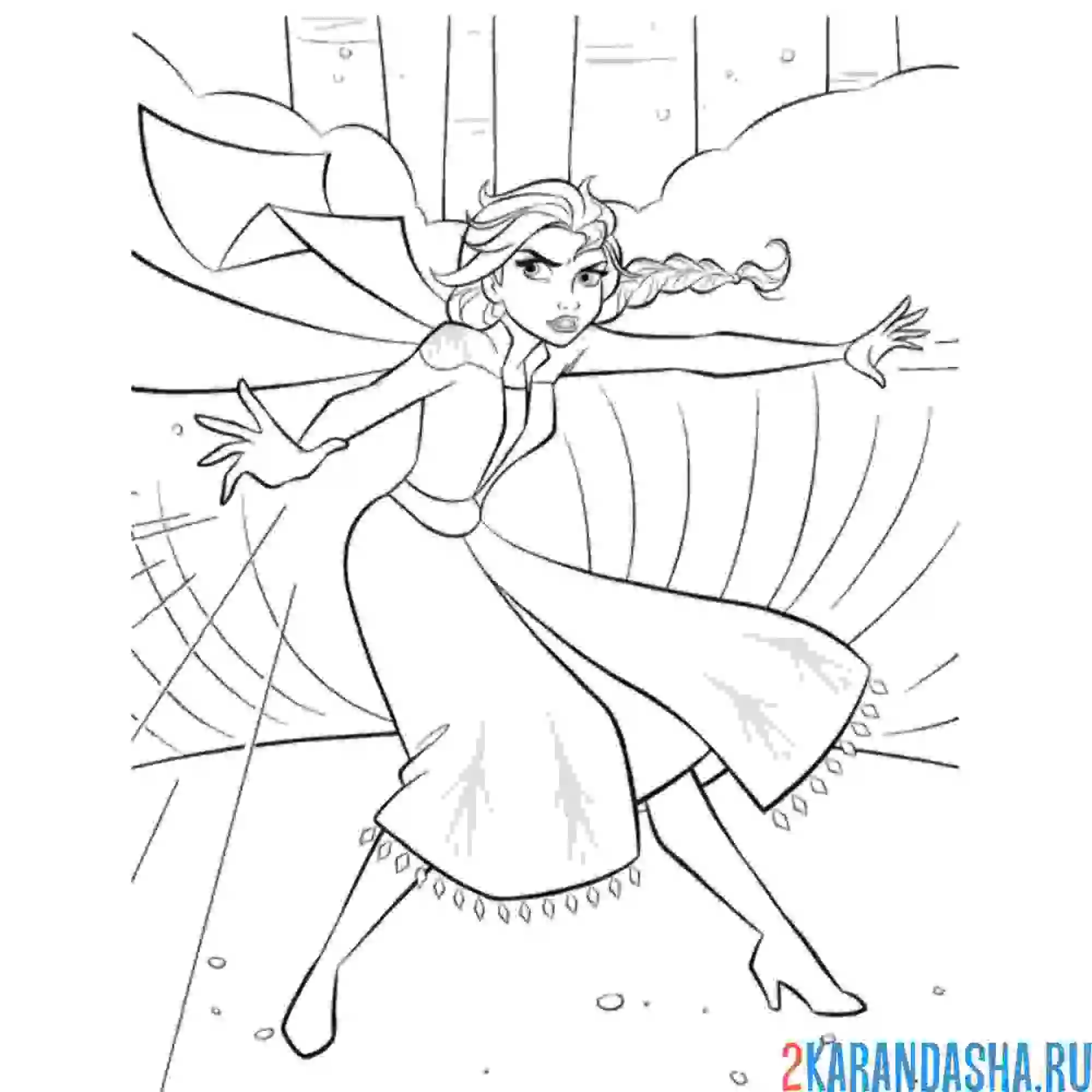 Раскраска эльза магические силы