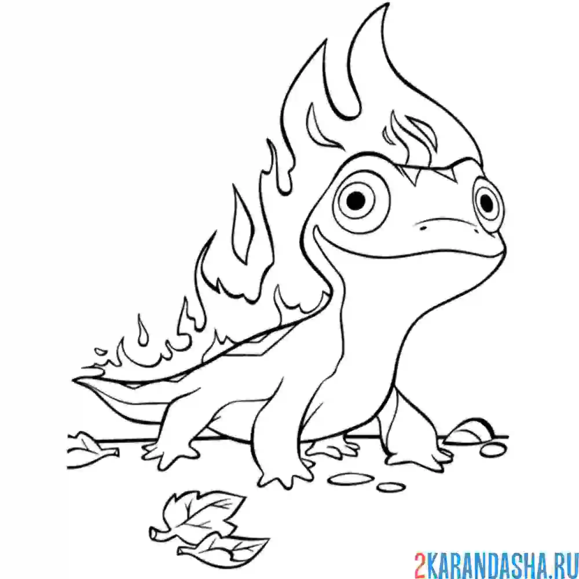 Раскраска бруни ящерка