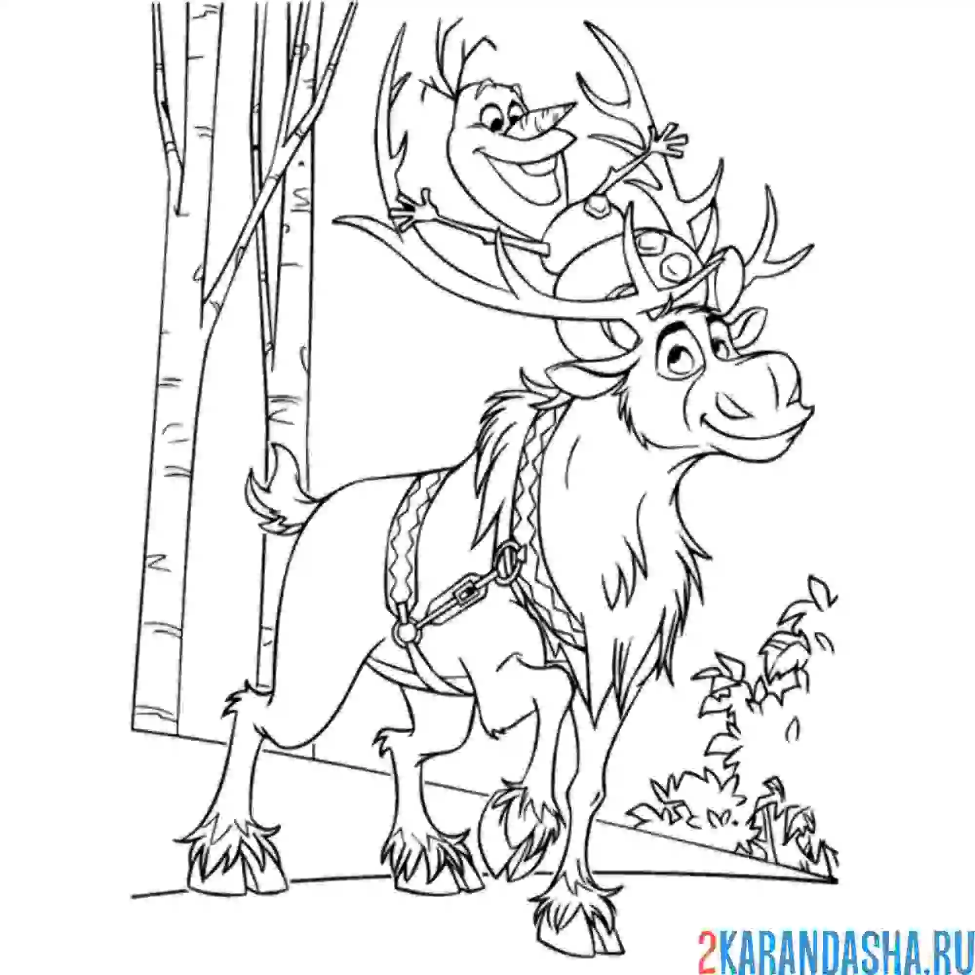 Раскраска олаф и свен