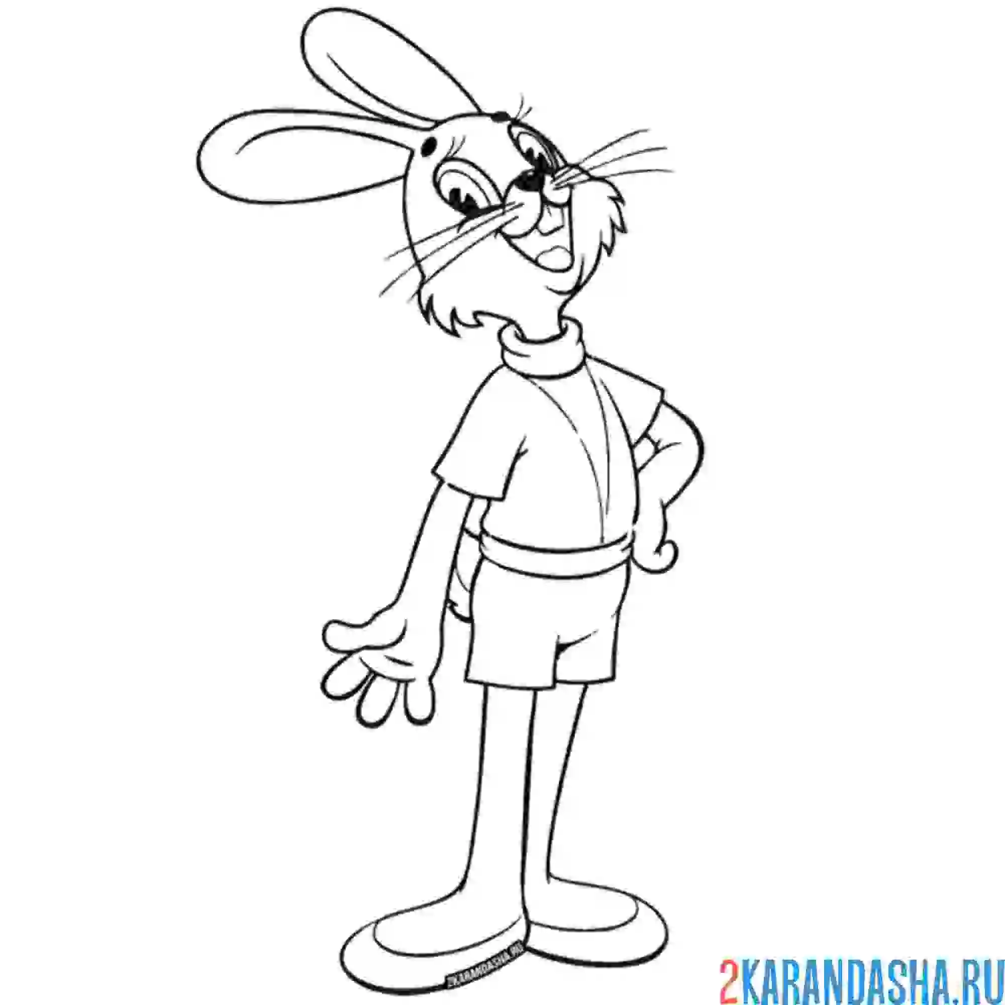 Раскраска заяц поет