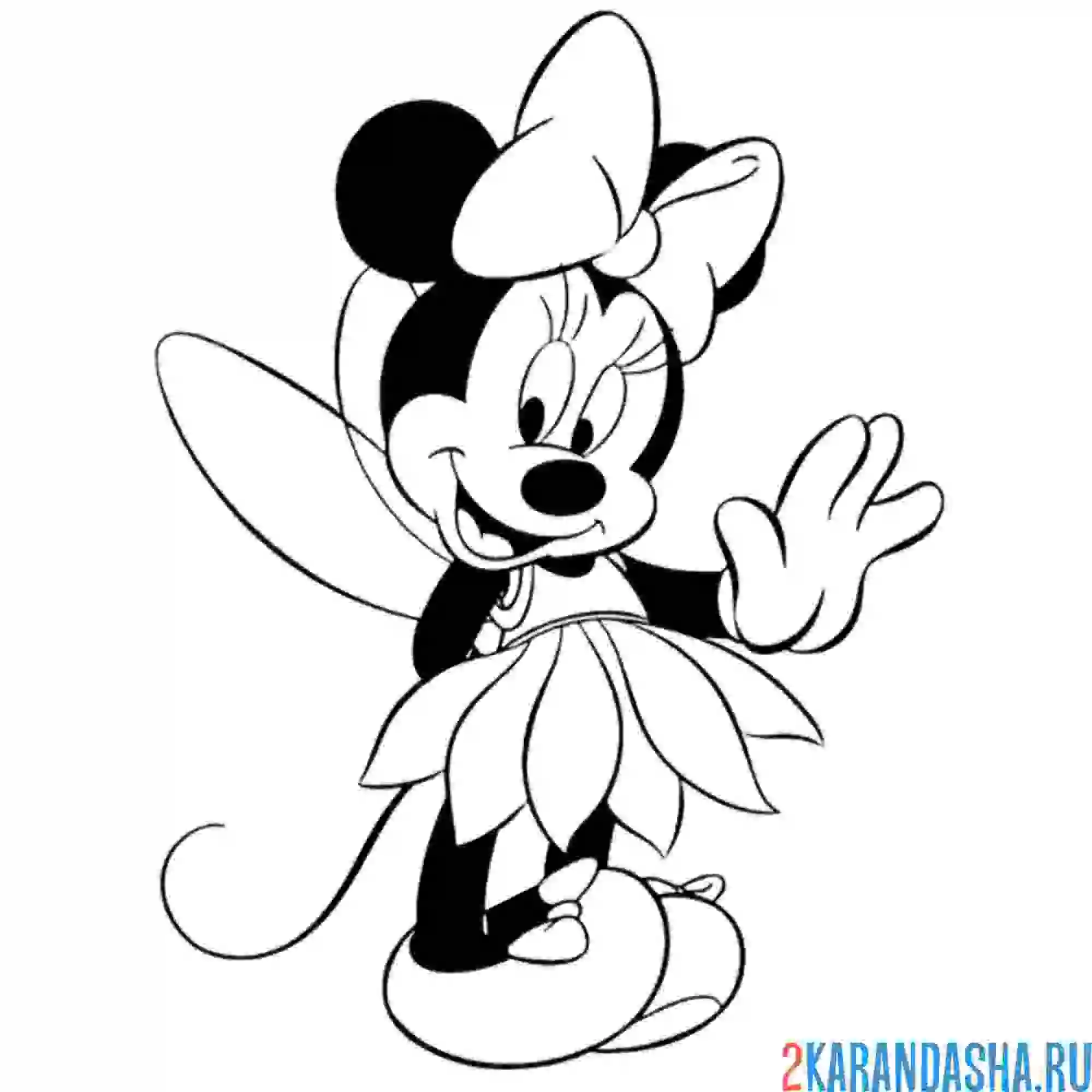 Раскраска прекрасная микки маус