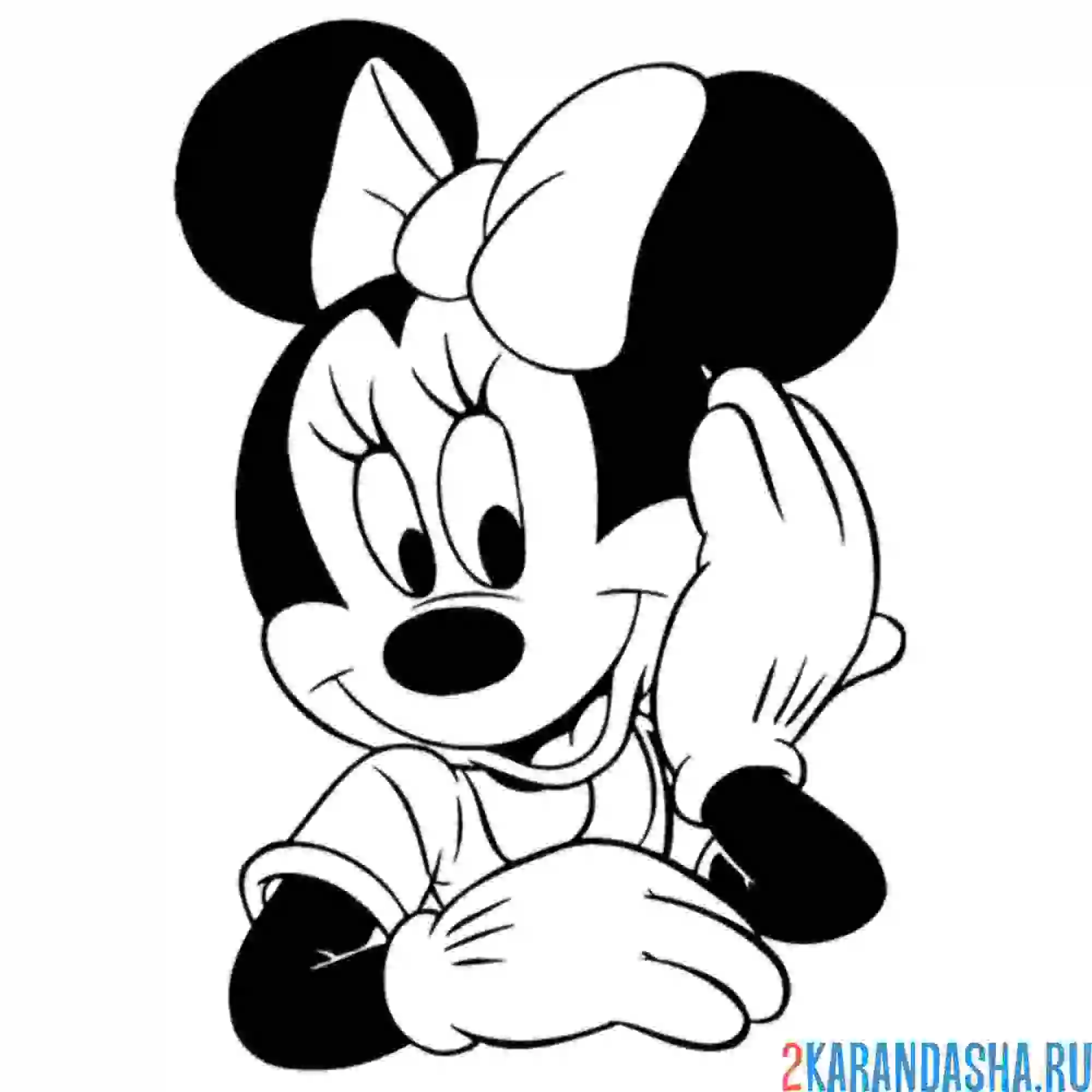 Раскраска портрет минни мауса