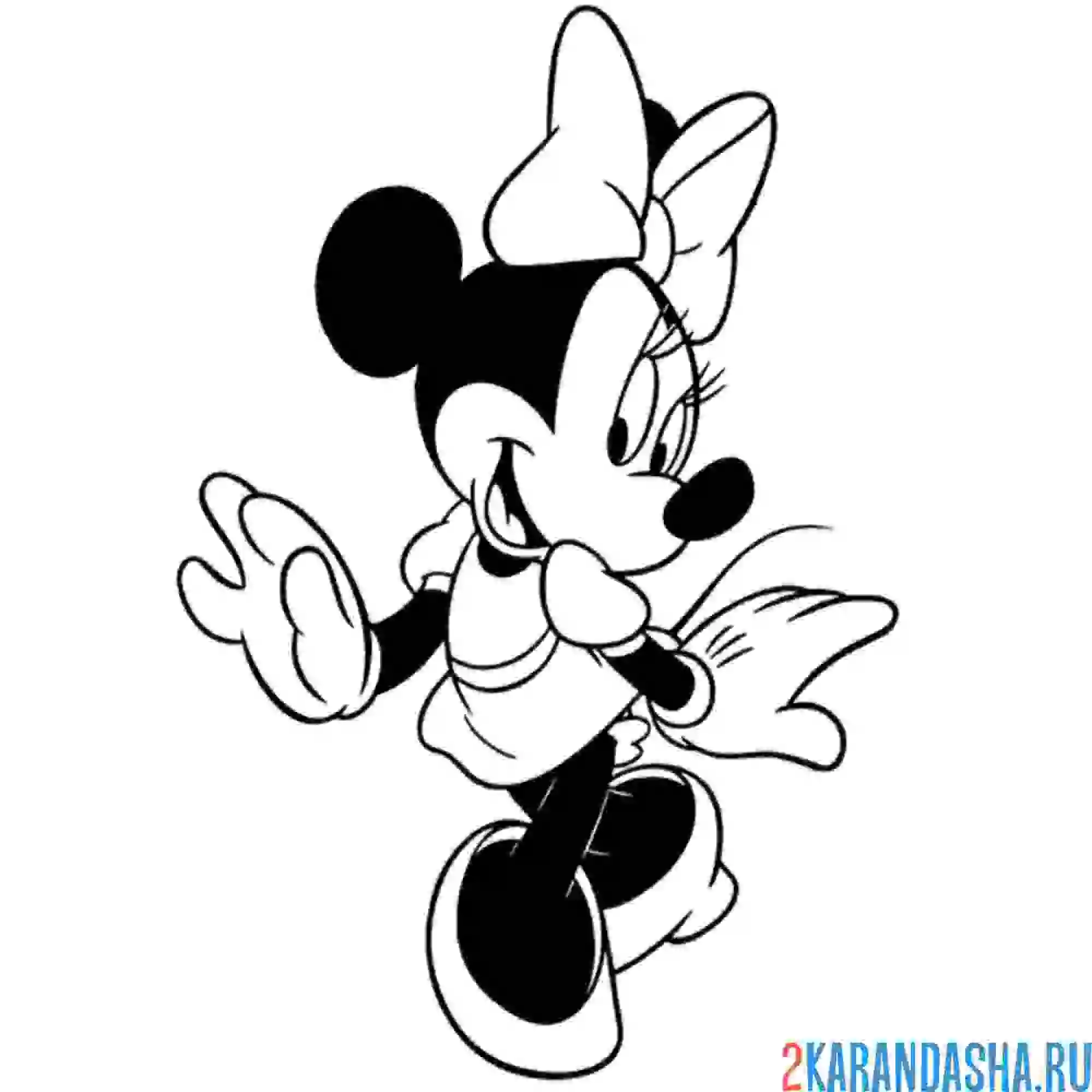 Раскраска кокетка минни маус
