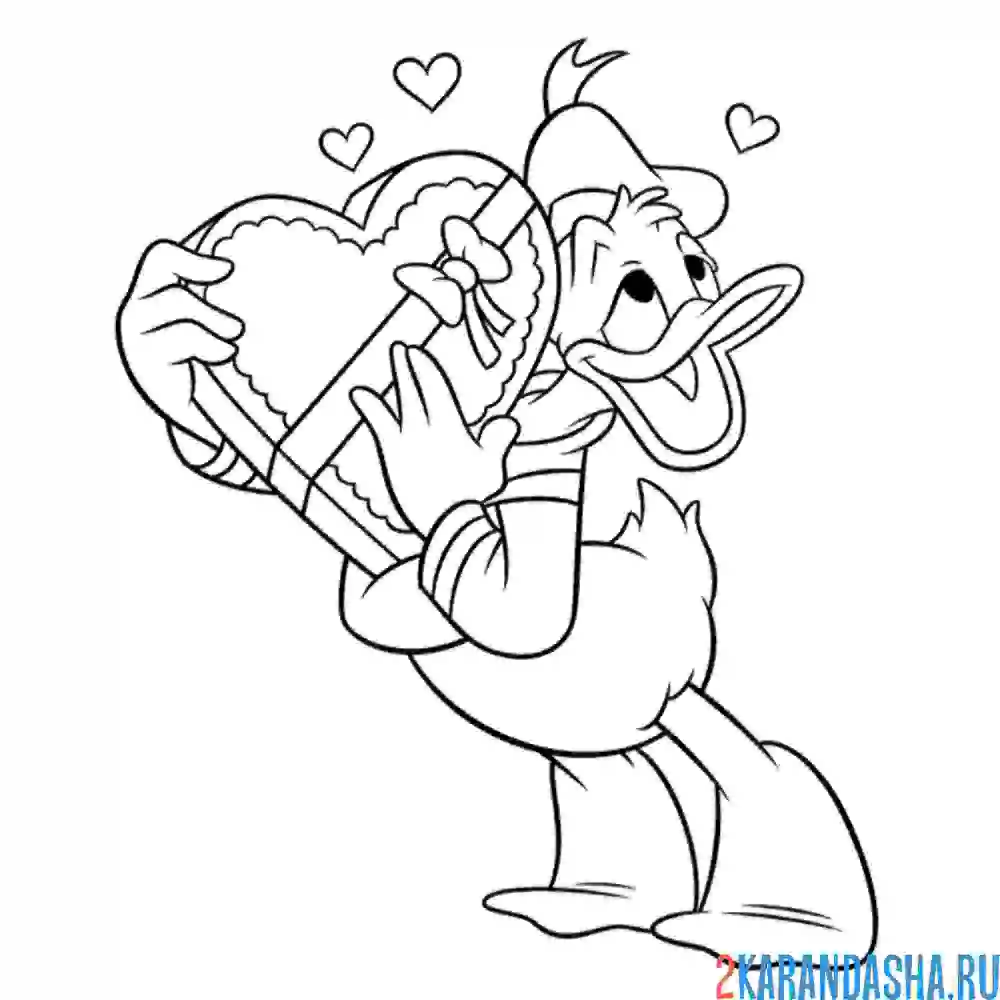 Раскраска дональд дак