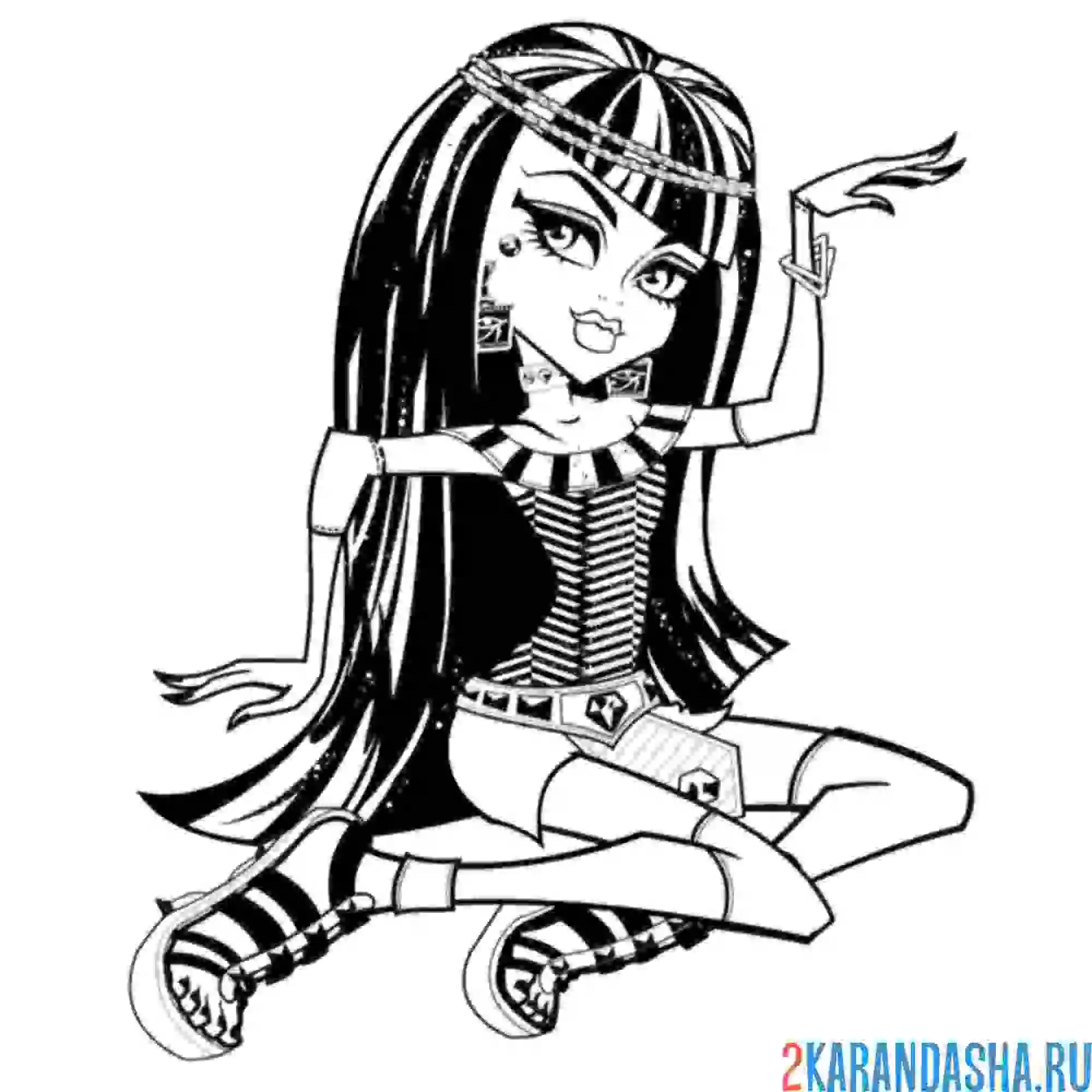 Раскраска монстр хай клео де нил модница