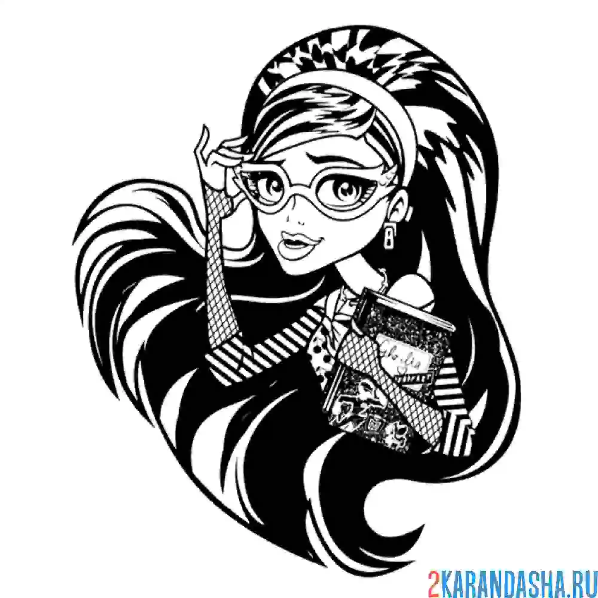 Раскраска монстр хай гулия йелпс умница