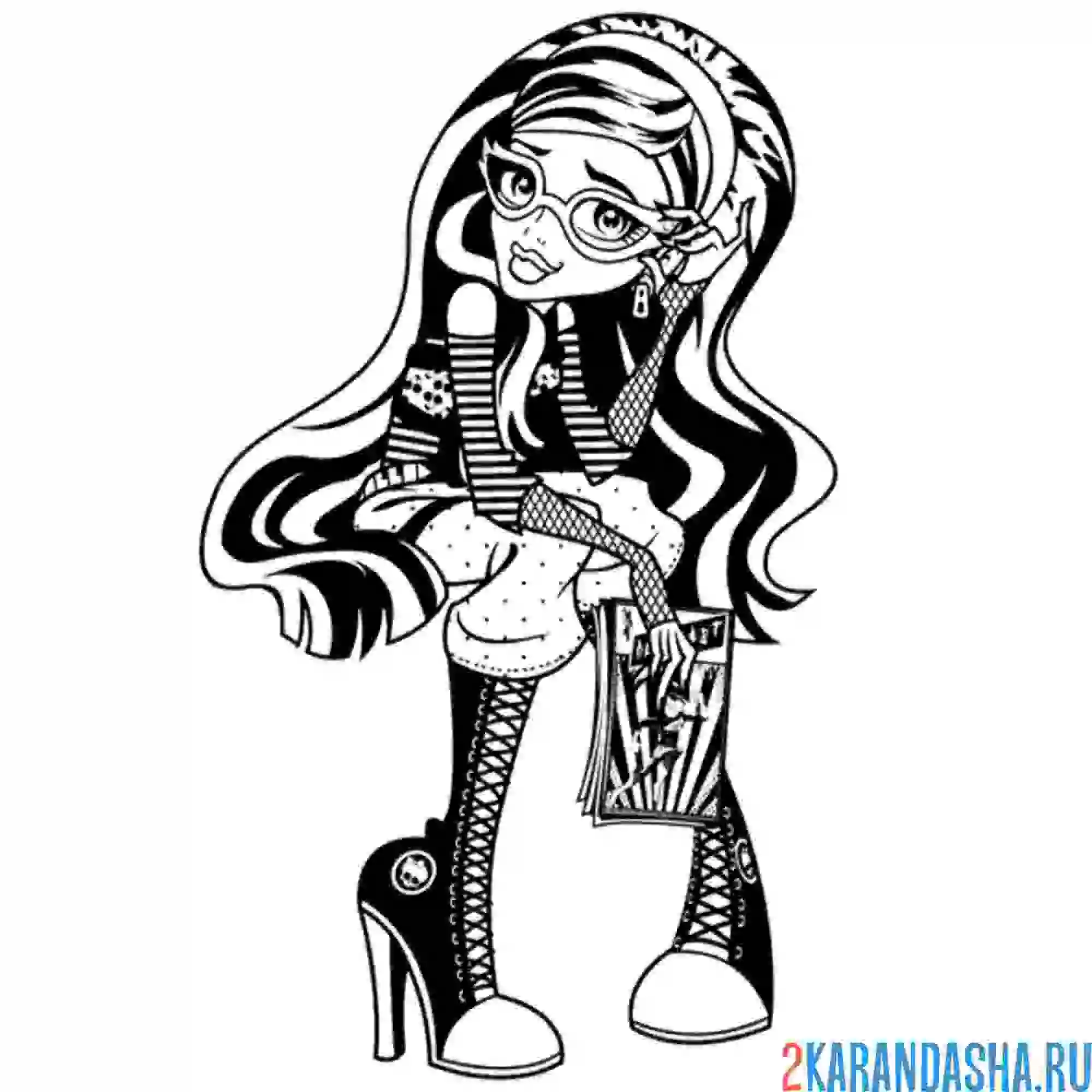 Раскраска монстр хай задумчивая гулия йелпс