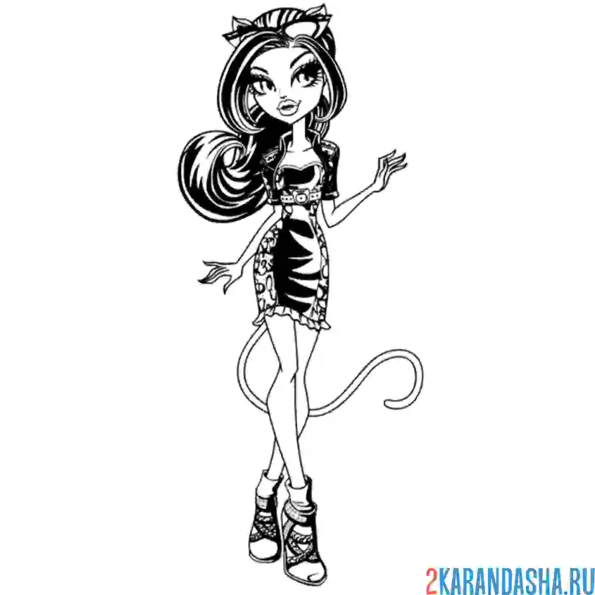 Раскраска монстр хай кэтти нуар