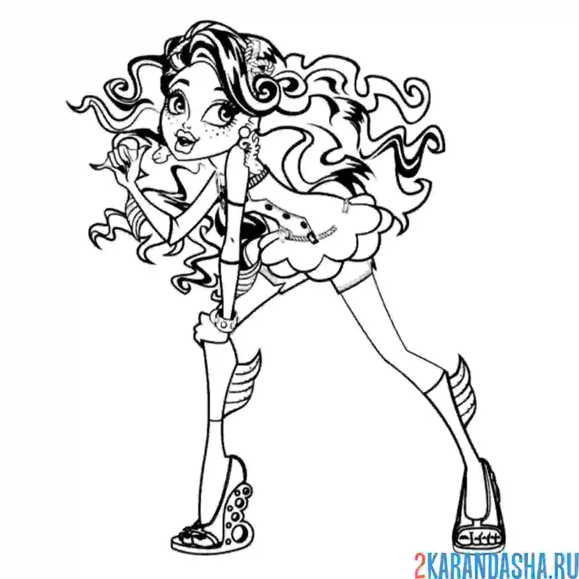 Раскраска монстр хай лагуна блю