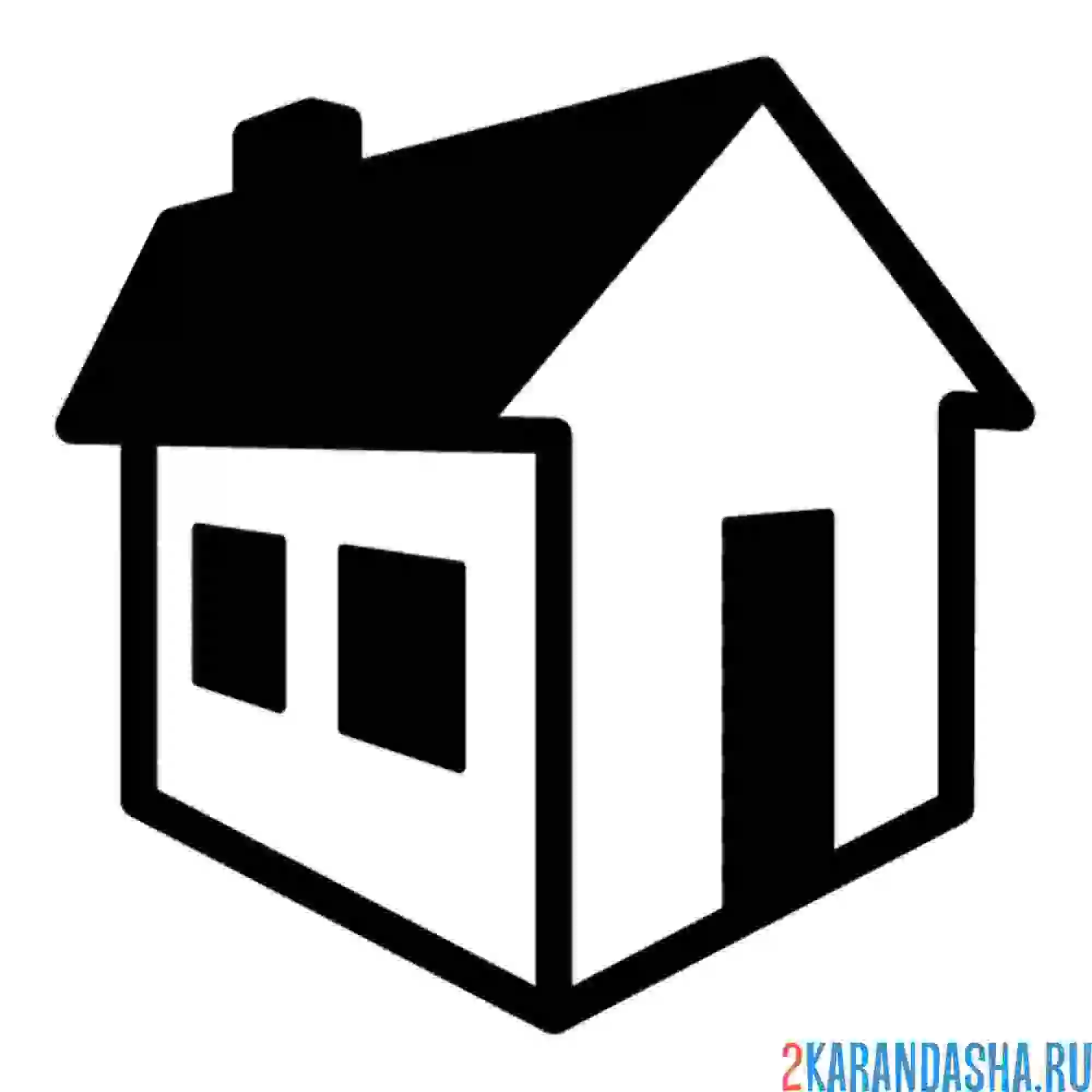 Раскраска простой дом