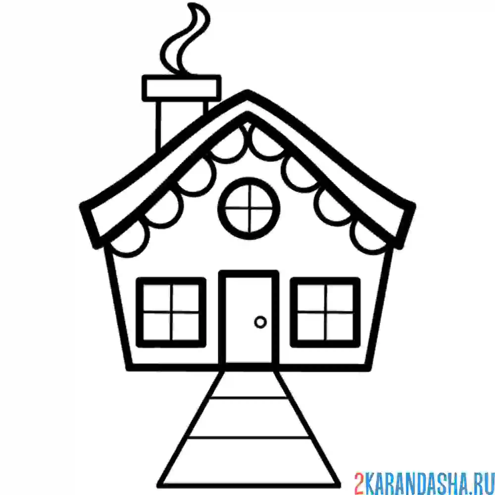 Раскраска избушка