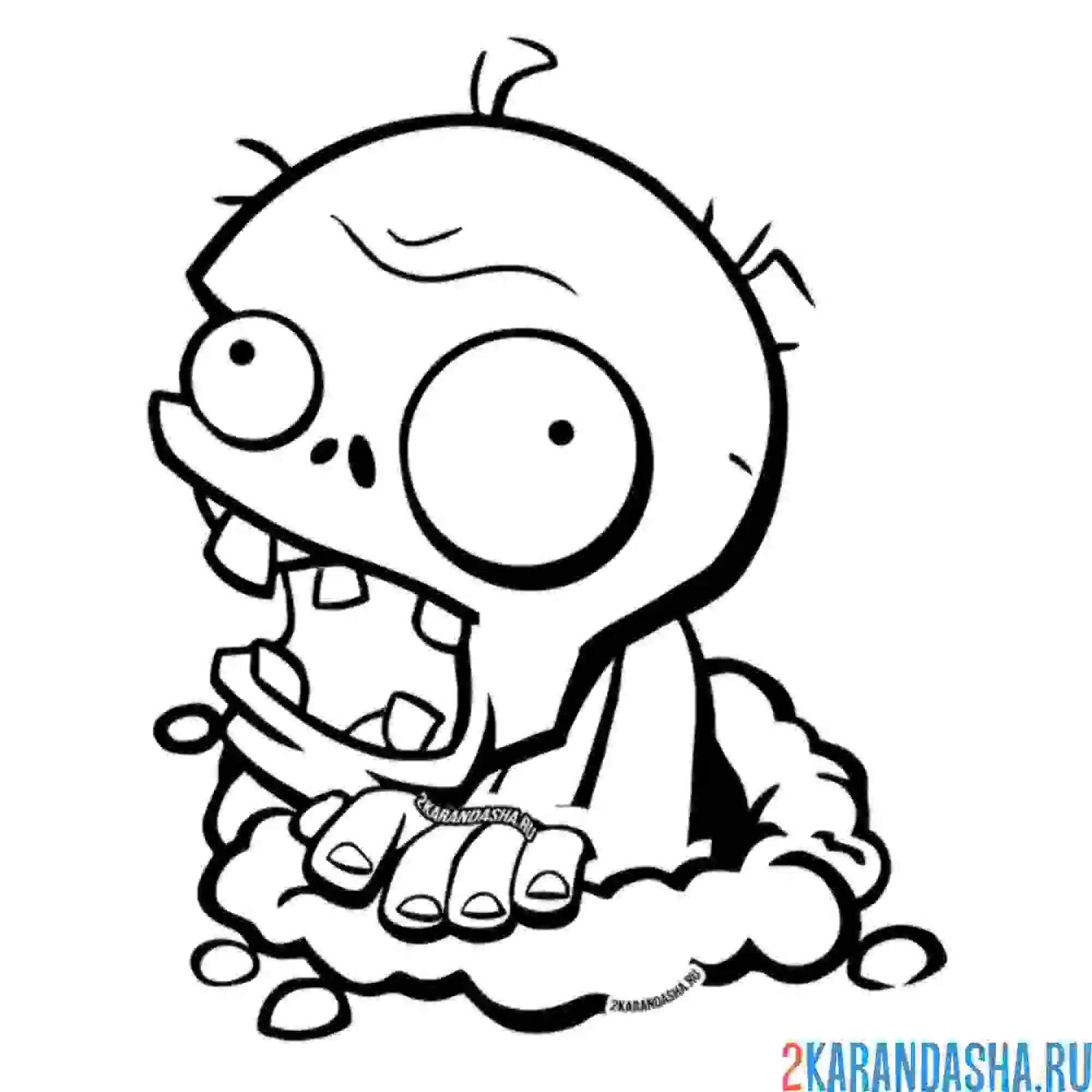 Раскраска огородный зомби