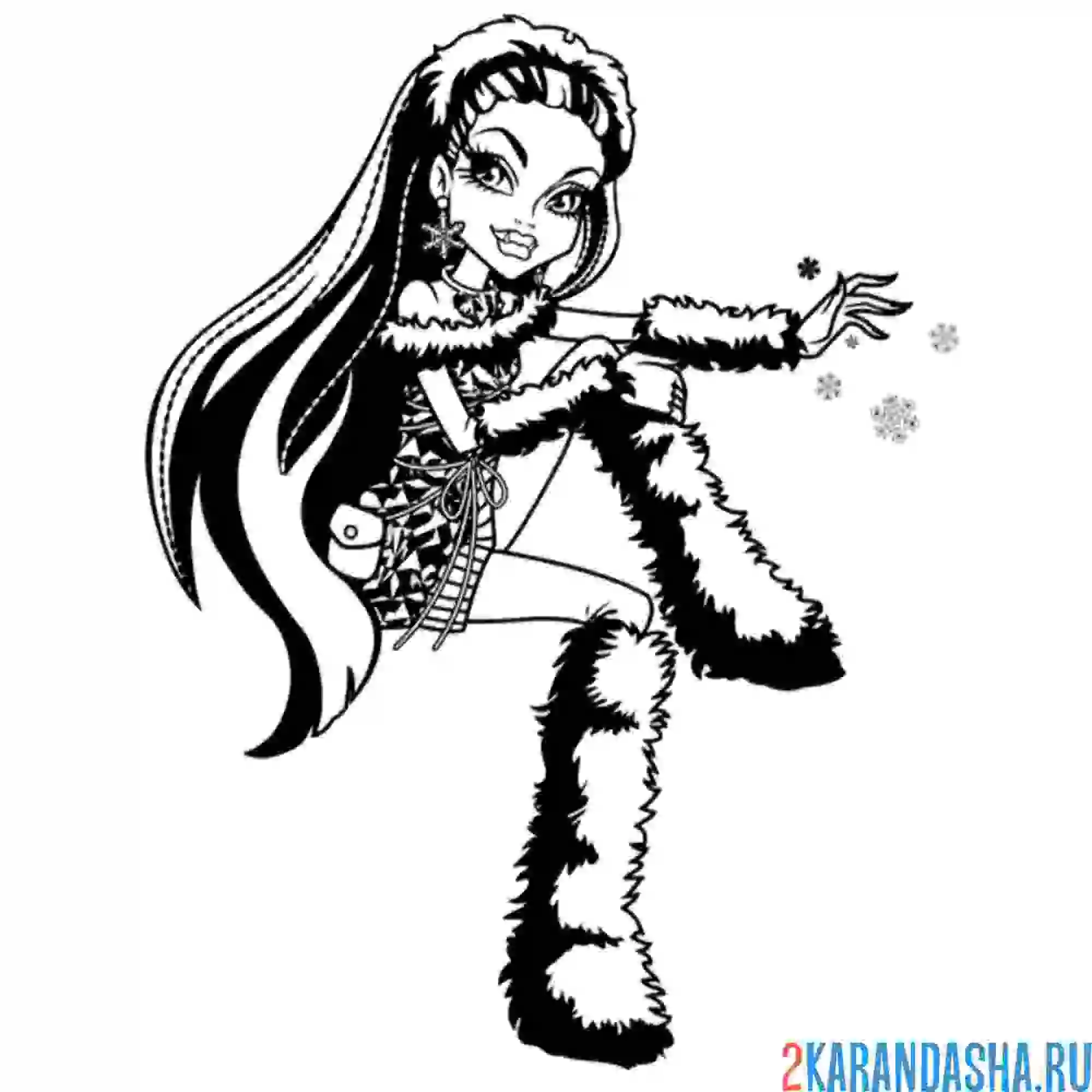 Раскраска монстр хай модная эбби боминейбл